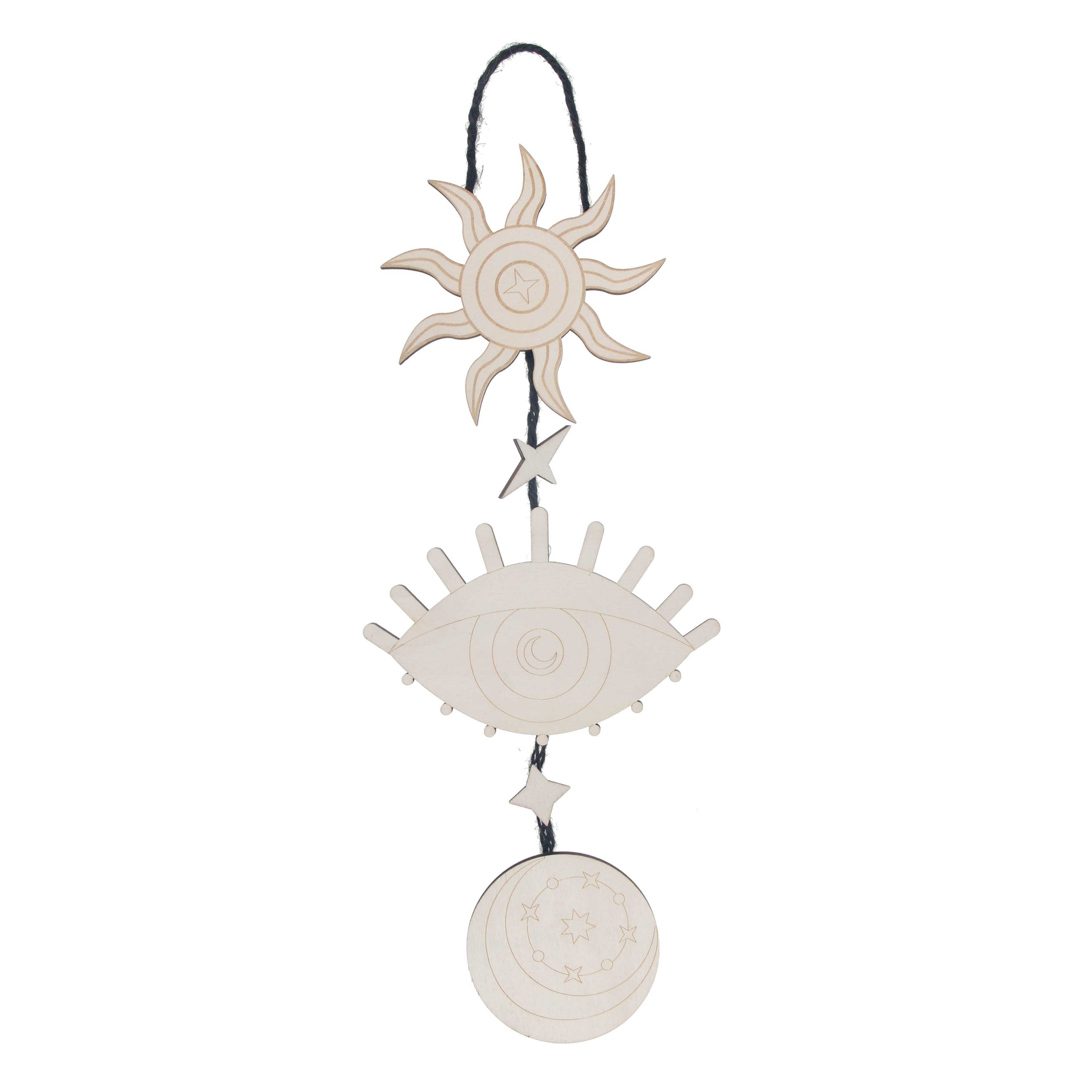 17.75&#x22; DIY Celestial Hanging Wood D&#xE9;cor by Make Market&#xAE;