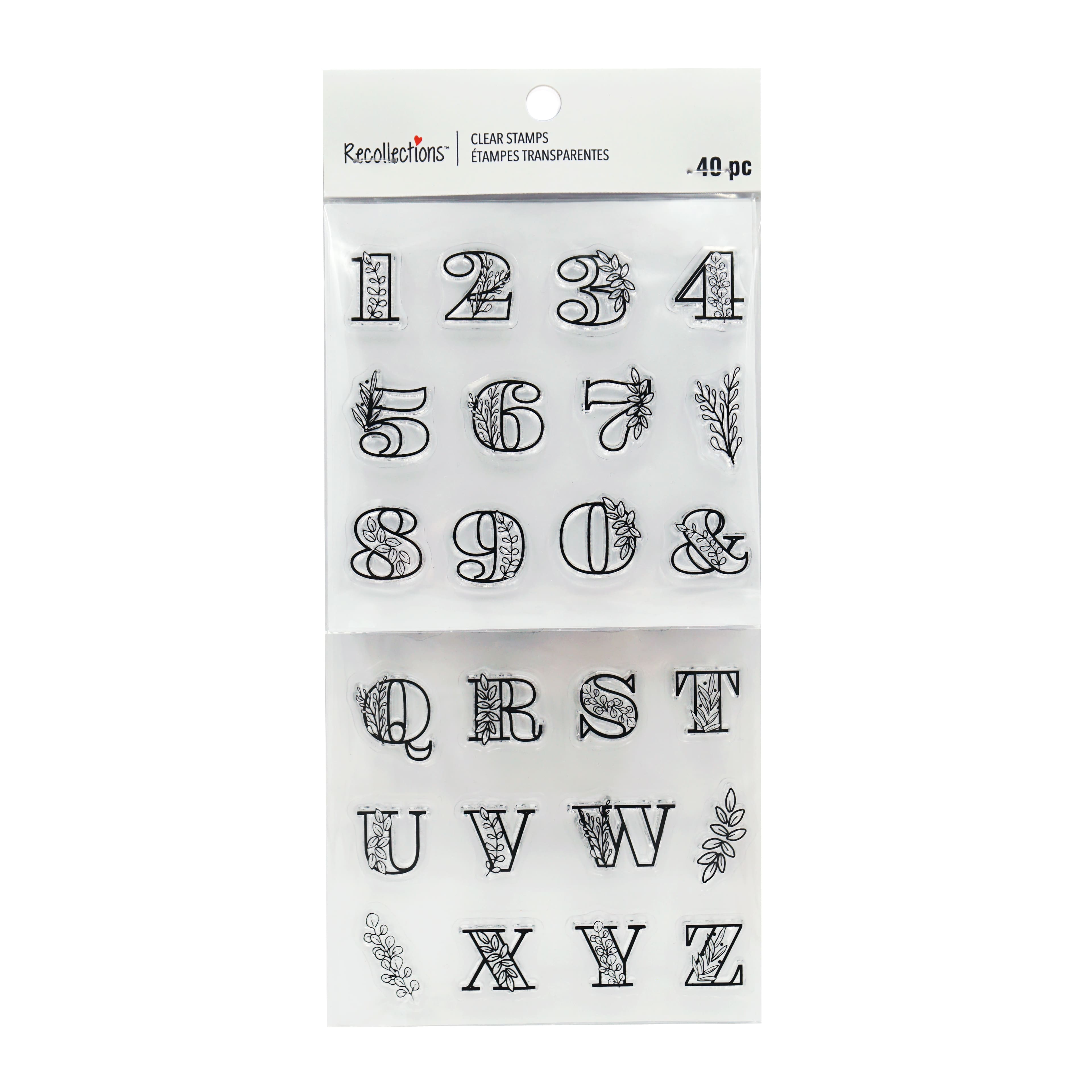 6 Pack: Foliage Alphabet & Numbers Clear Stamps by Recollections™