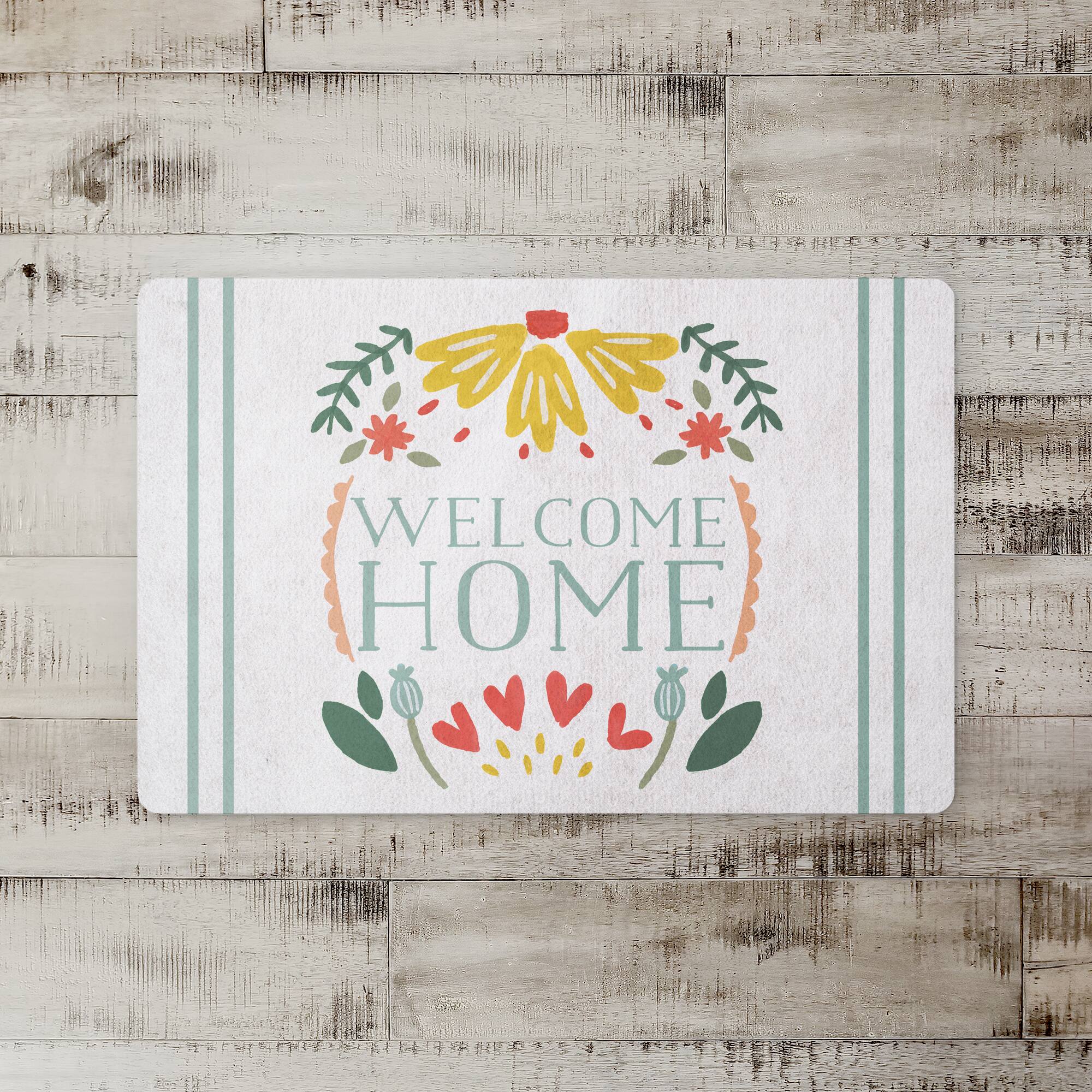 Folksy Welcome Home 27" x 18" Floor Mat