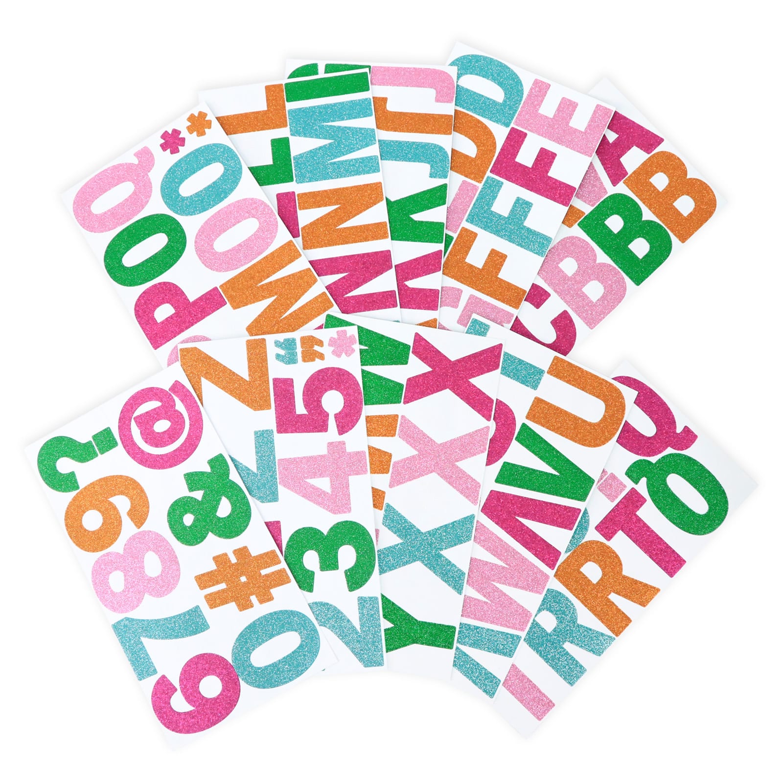 12 Pack: Multicolor Glitter Alphabet Stickers by Recollections™