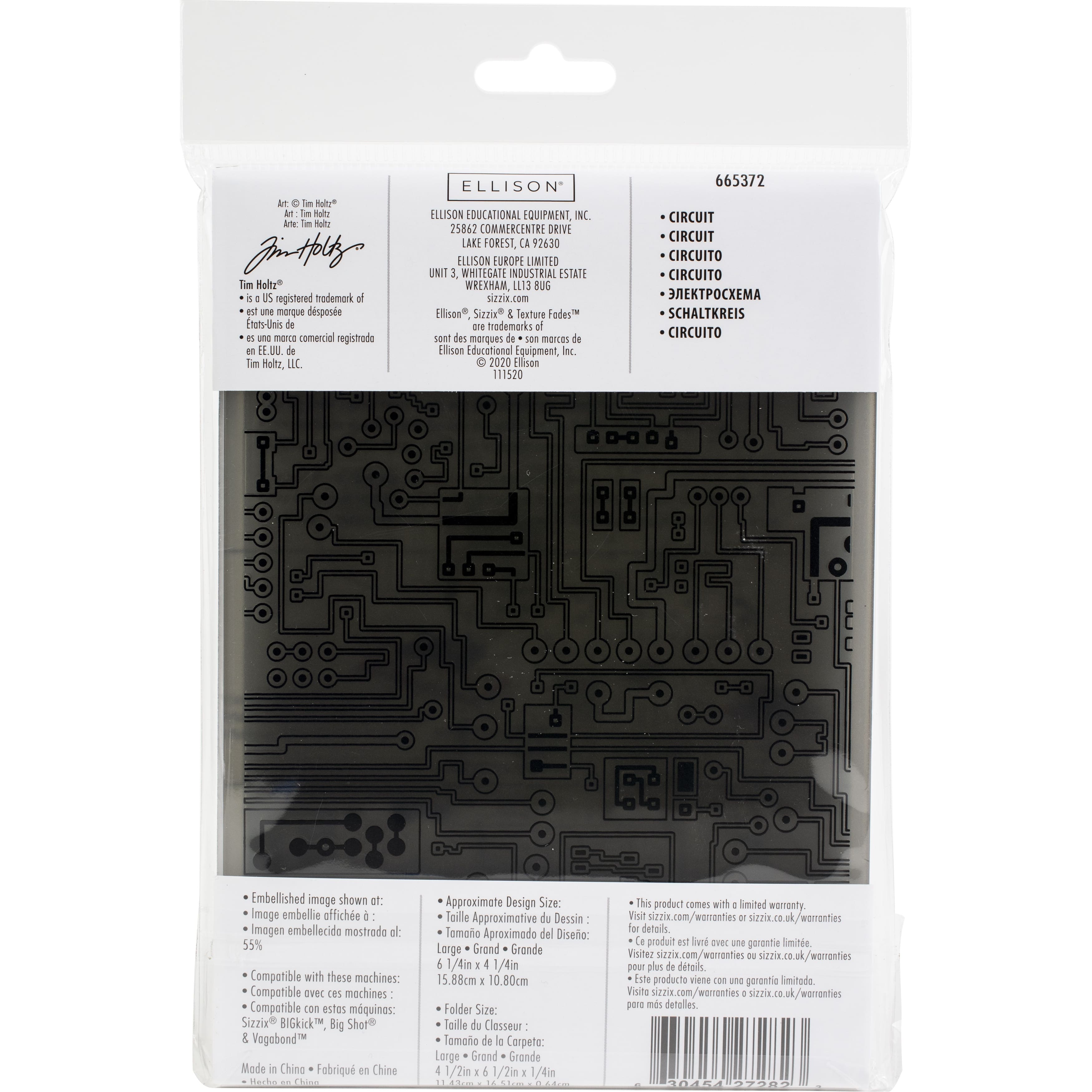 Sizzix® 3D Texture Fades™ Tim Holtz® Circuit Board Embossing Folder