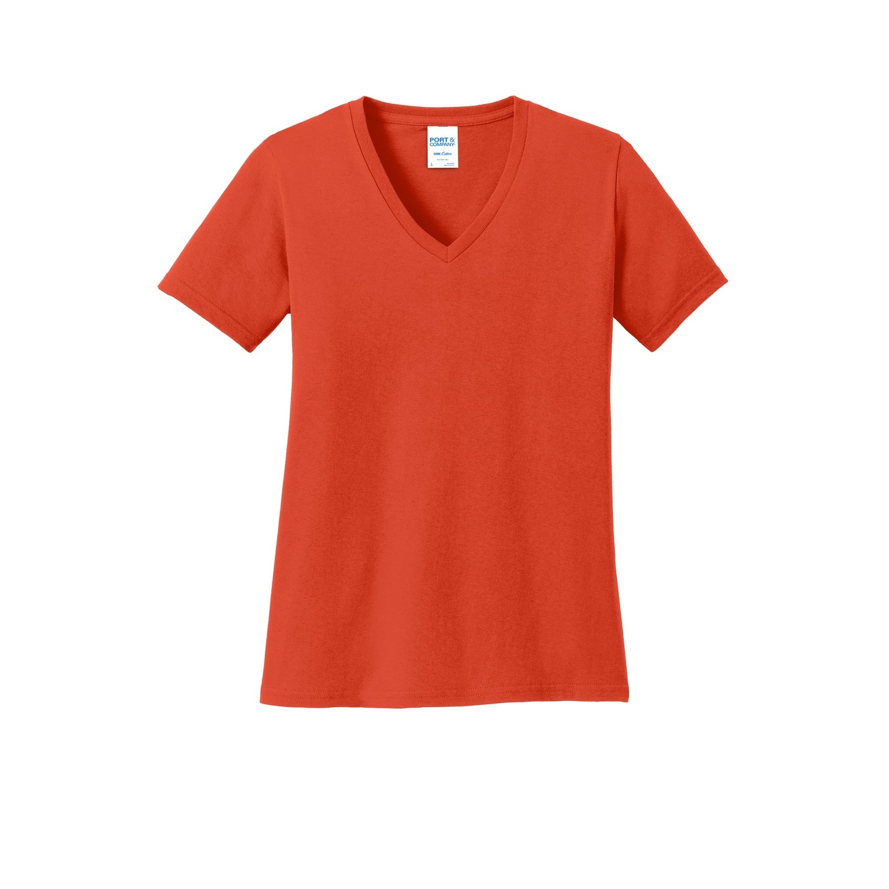 Port & Company® Brights Core Cotton V-Neck Ladies T-Shirt