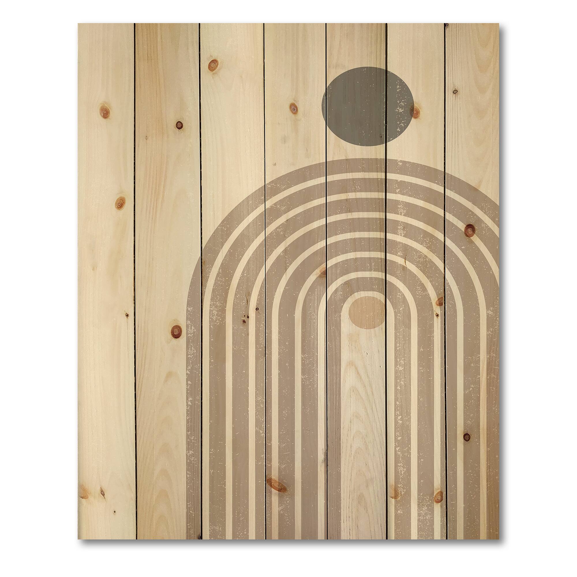 Designart - Abstract Rainbow Sun and Moon In Earth Tones I