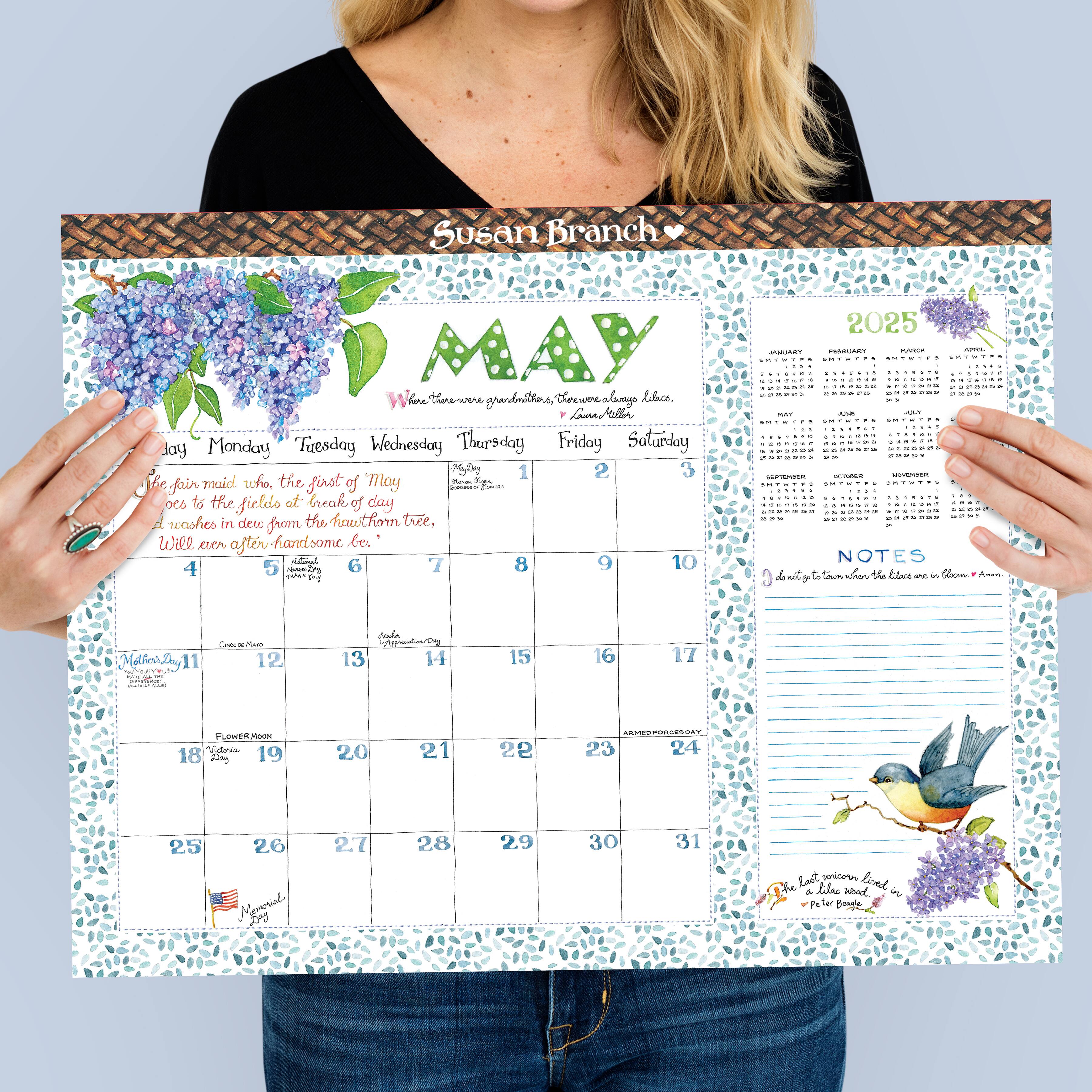 TF Publishing Large 2025 Susan Branch Monthly Blotter Desk Pad Calendar