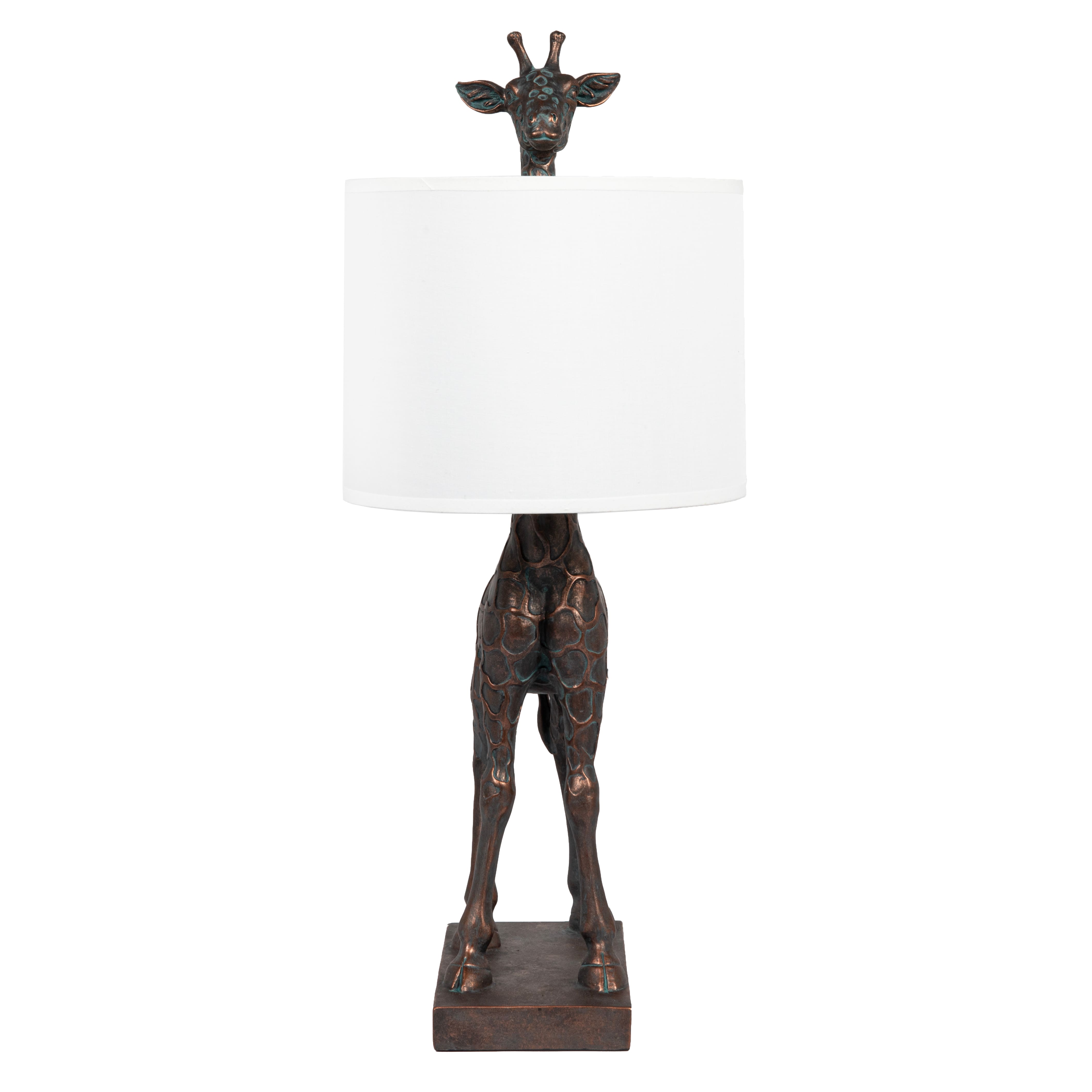 Hello Honey® 28" Bronze Giraffe Table Lamp with Linen Shade
