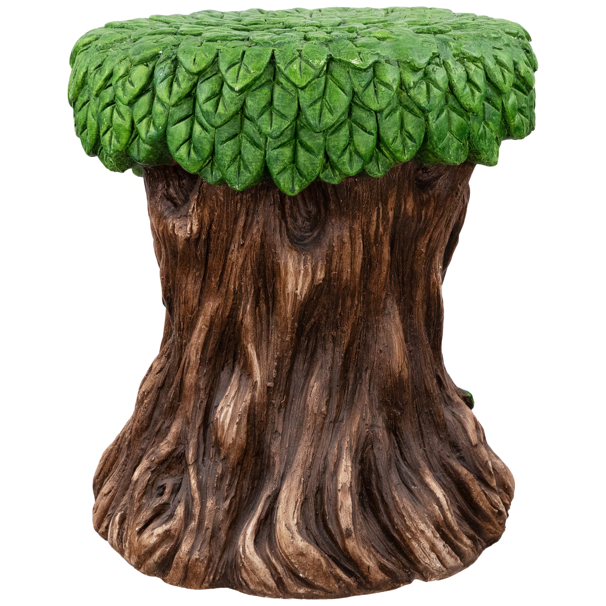 13.75" Fairy Tree Stump Outdoor Garden Plant Stand