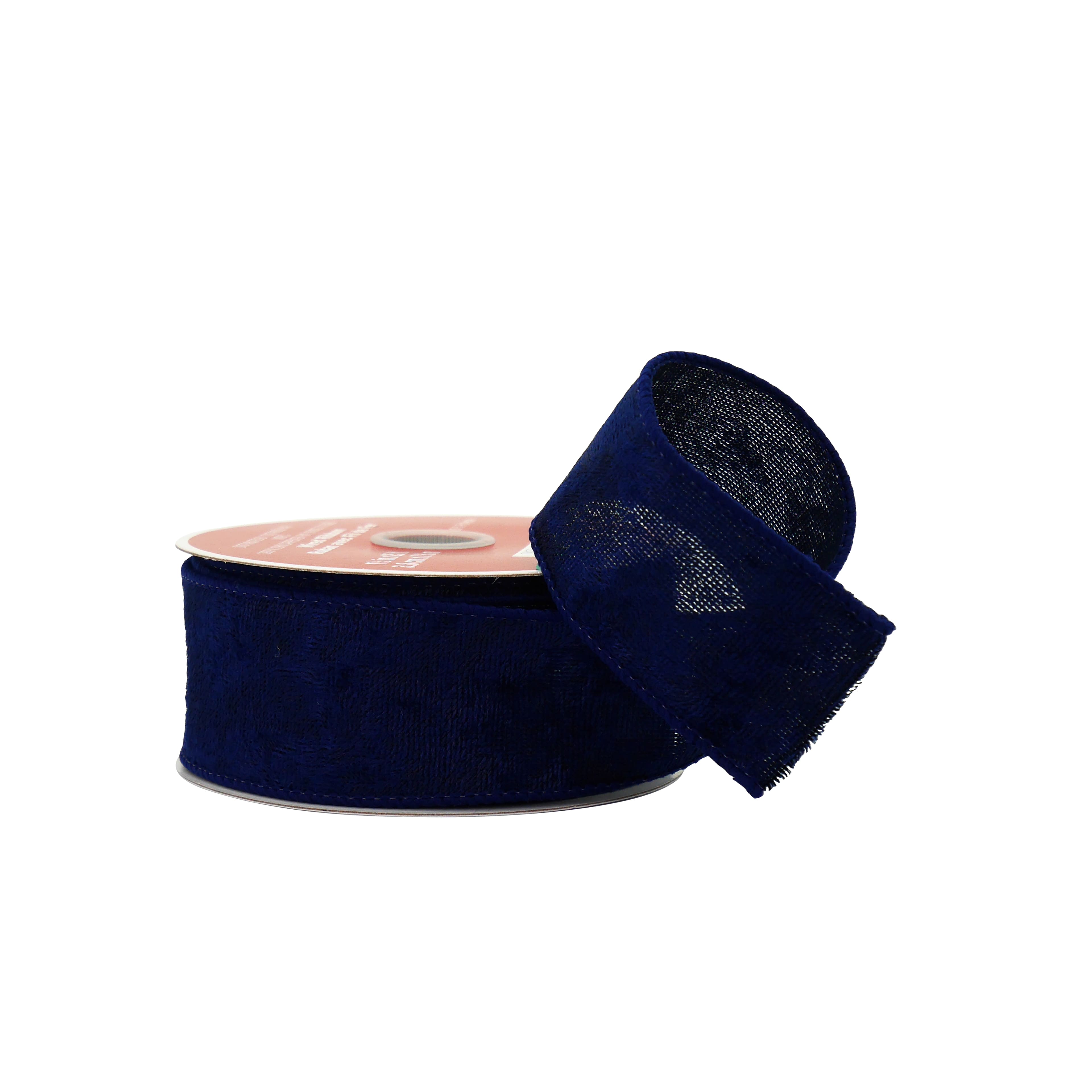 1.5&#x22; x 25ft. Navy Velvet Wired Ribbon by Celebrate It&#xAE;