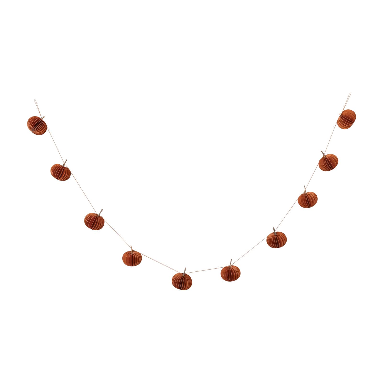 Hello Honey® 6ft. Orange Paper Folding Honeycomb Pumpkin Garland