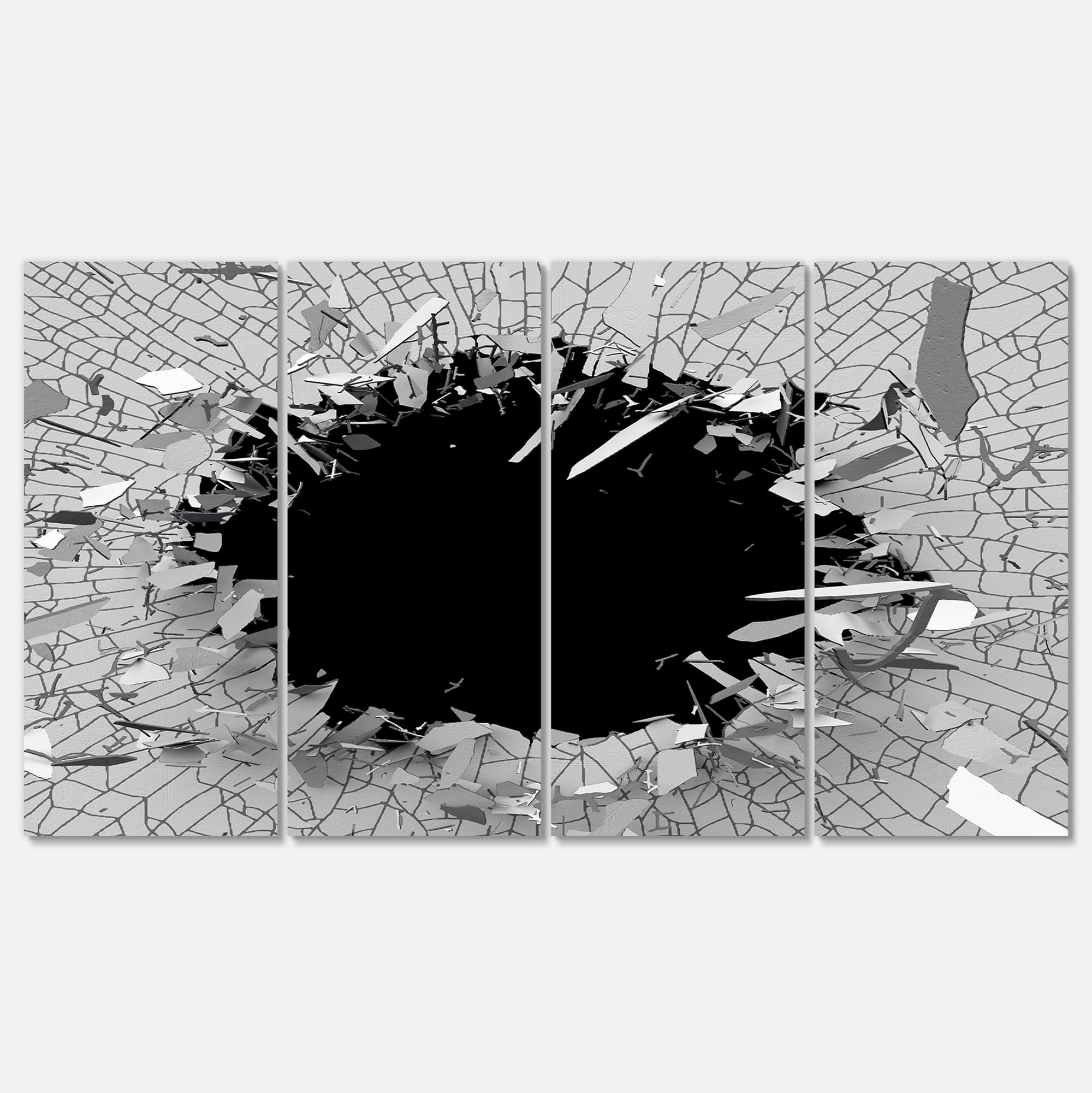 Designart - Abstract Broken Wall 3D Design