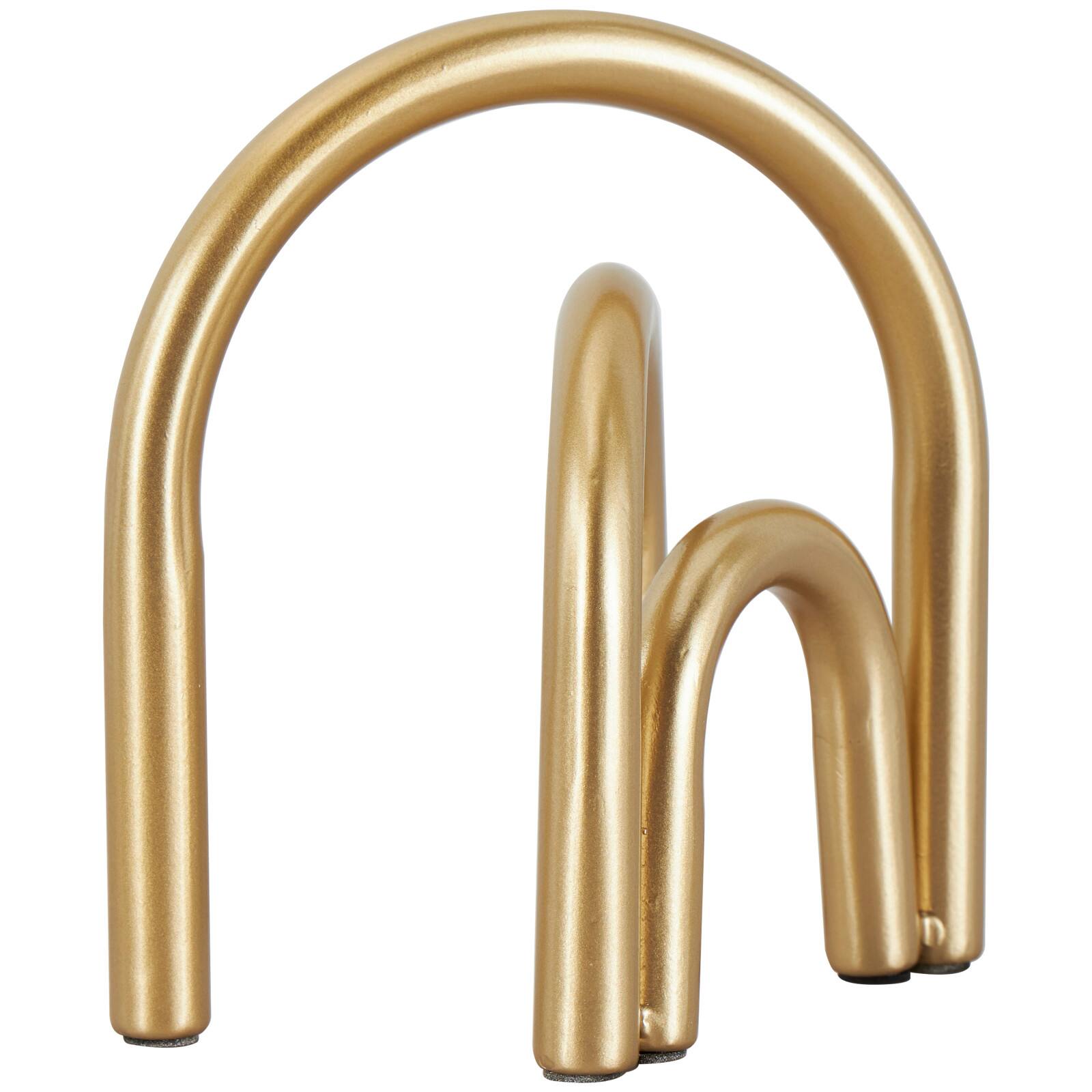 8&#x22; Gold Metal Geometric Overlapping Arch Sculpture