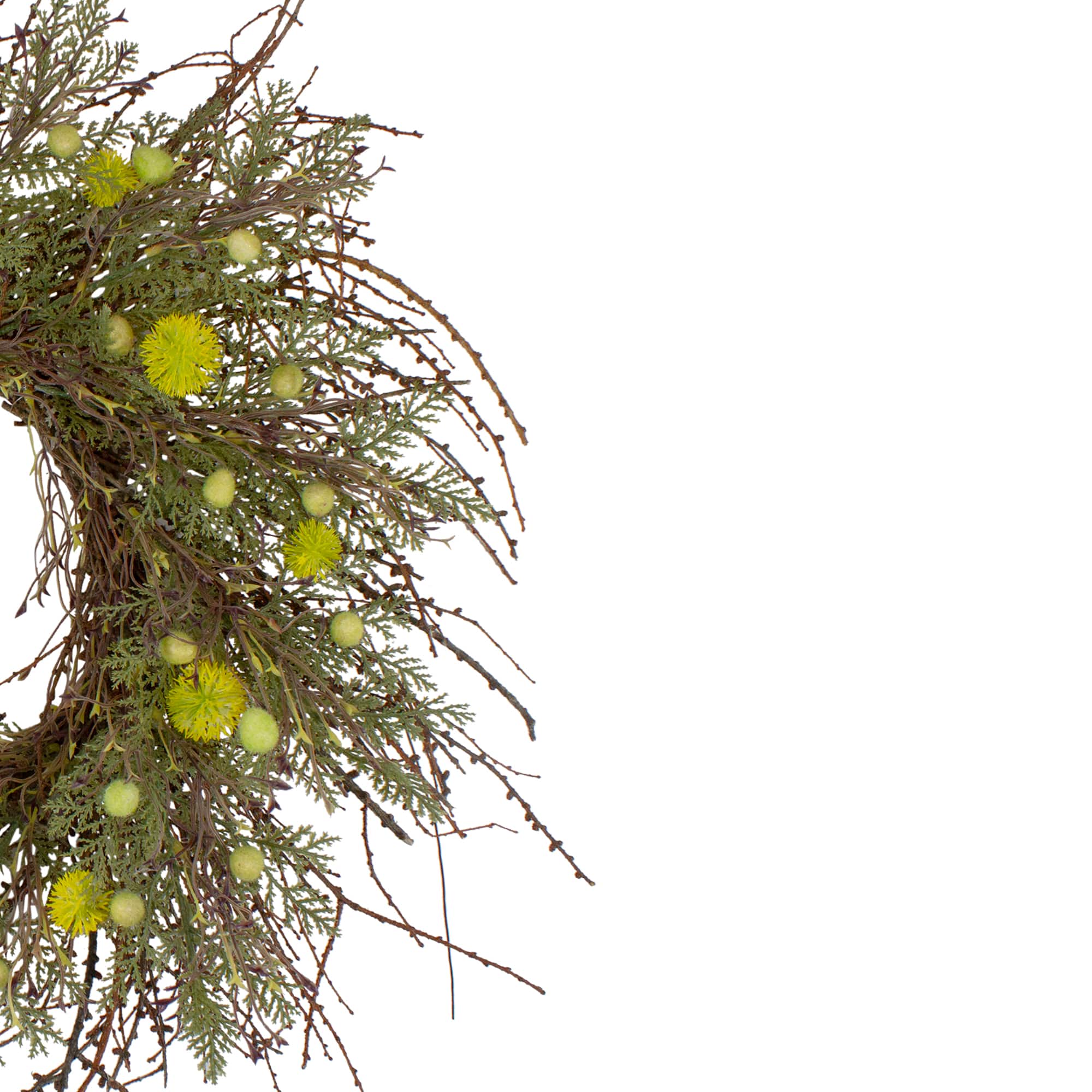 20&#x22; Burrs Catkins Leaves &#x26; Twig Wreath