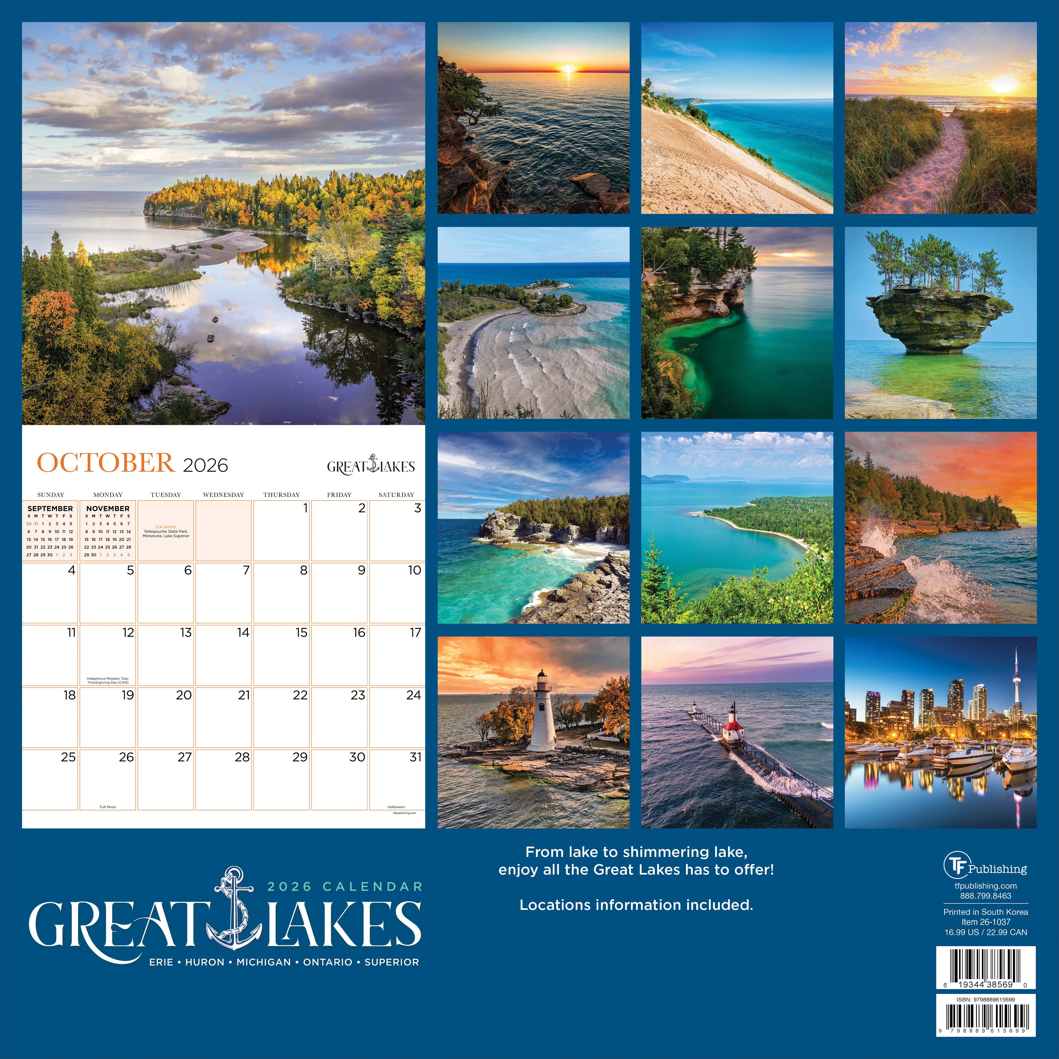 2026 Great Lakes Wall Calendar
