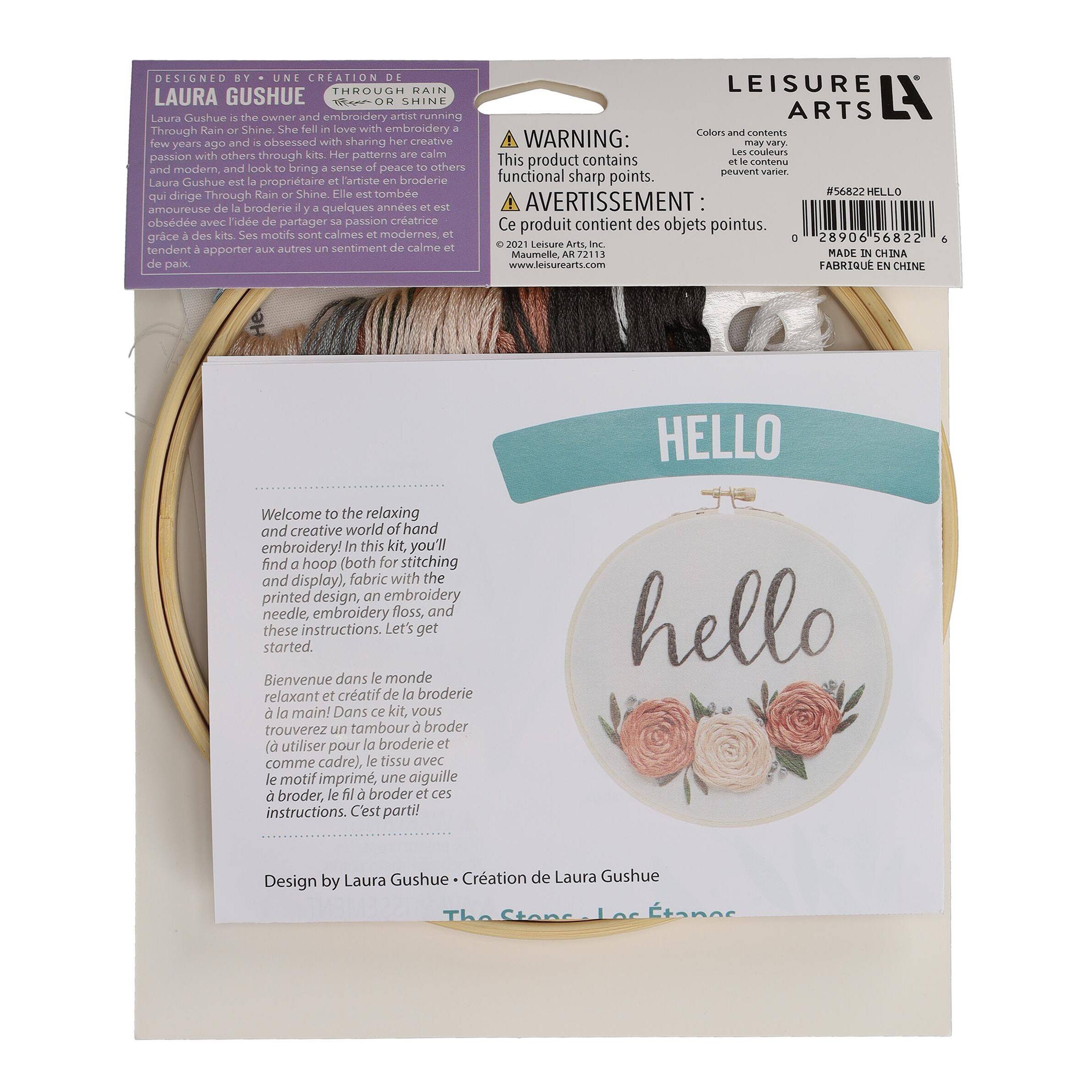 Leisure Arts® 6" Hello Embroidery Kit
