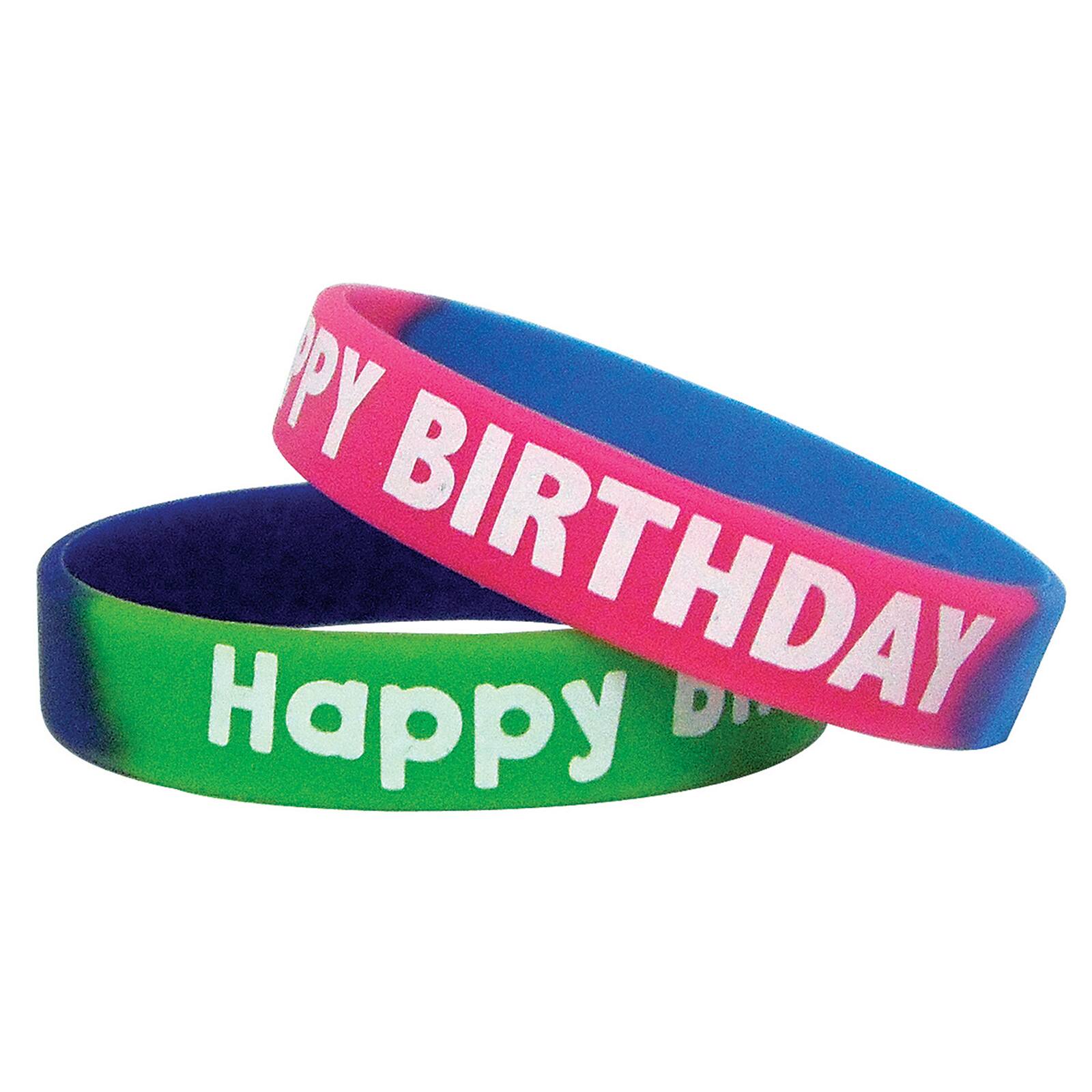 Teacher Created Resources Fancy Happy Birthday 2-Toned Wristband, 3 Packs of 10