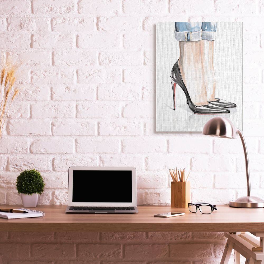 Stupell Industries Fashion Heels Women&#x27;s Denim Cuff Watercolor Canvas Wall Art