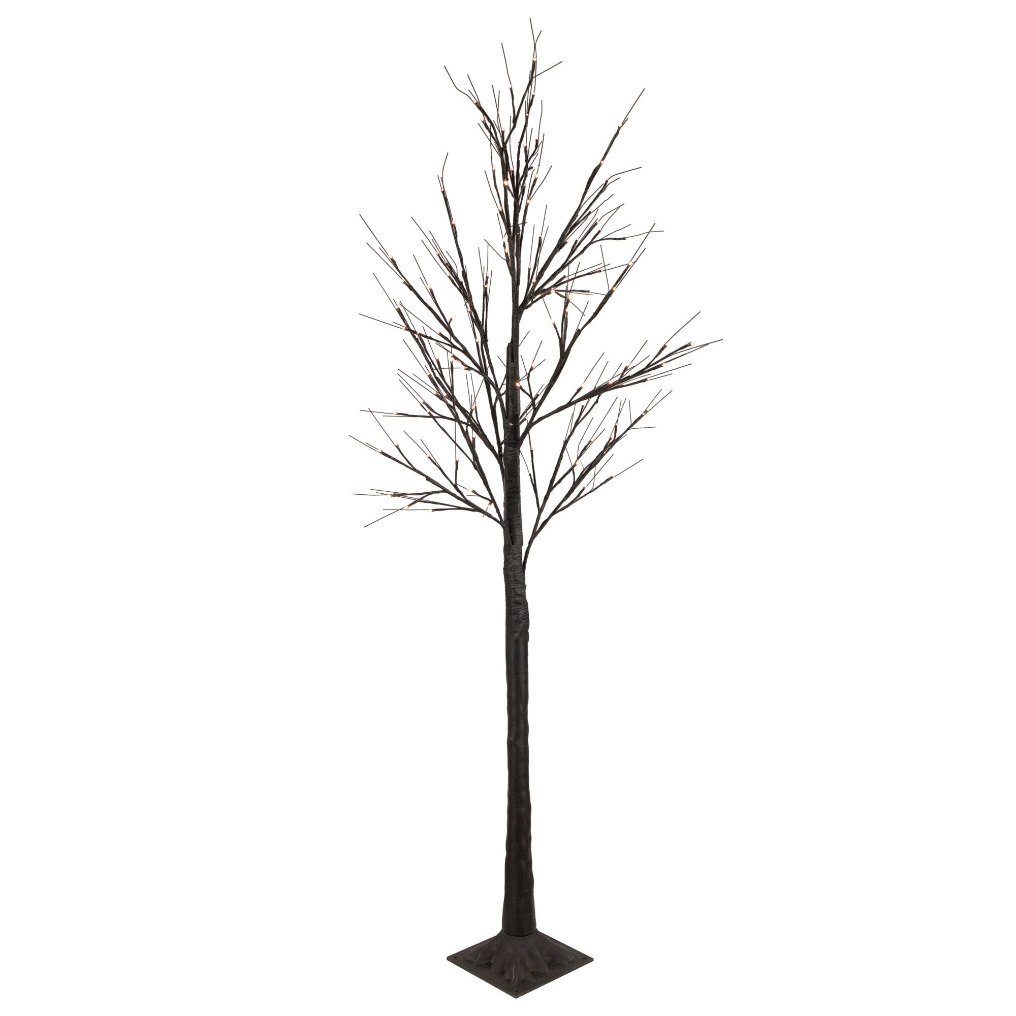 6ft. Pre-Lit Brown Twig Christmas Tree, Warm White LED Lights