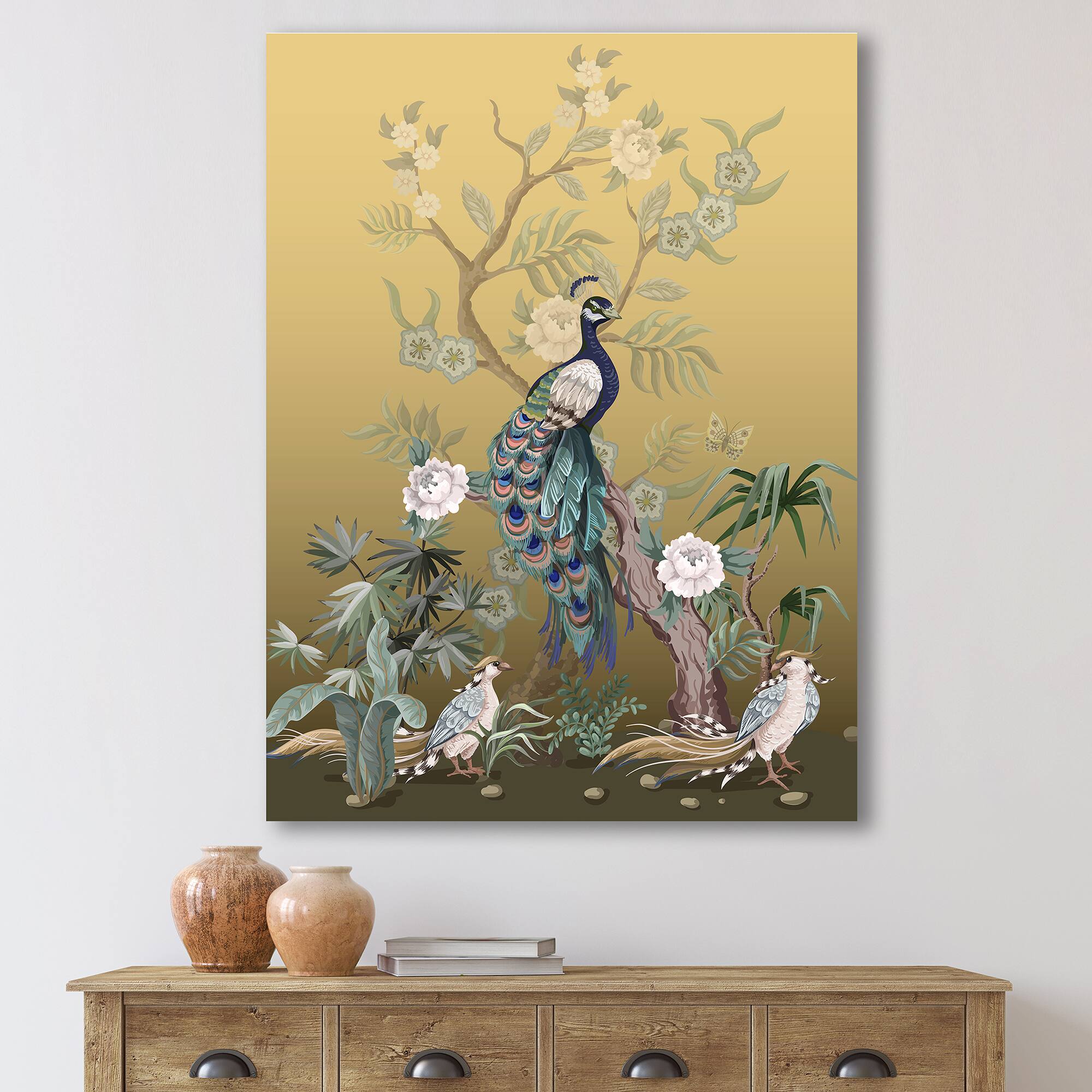 Designart - Chinoiserie With Birds and Peonies VI