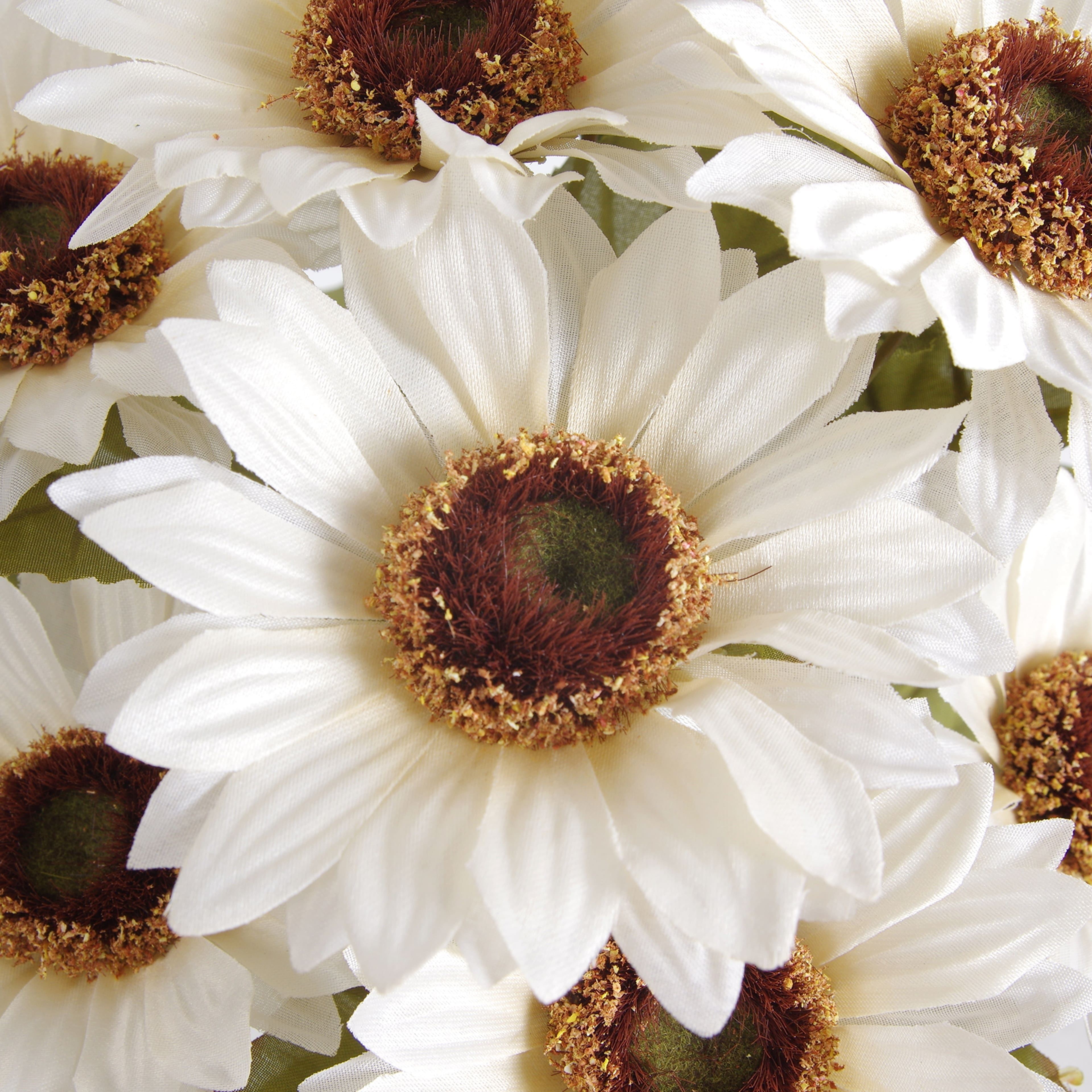 18.5" Basic Small Cream Sunflower Bush by Ashland