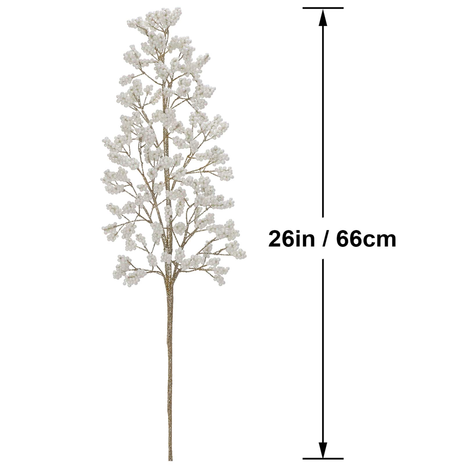 26&#x22; White Glitter Berry Cluster Stem by Ashland&#xAE;