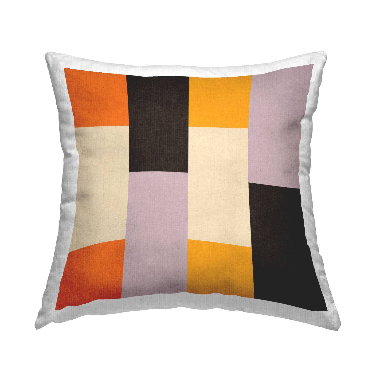 Stupell Industries Retro Blocked Mid Century Modern Squares Throw Pillow, 18" x 18"