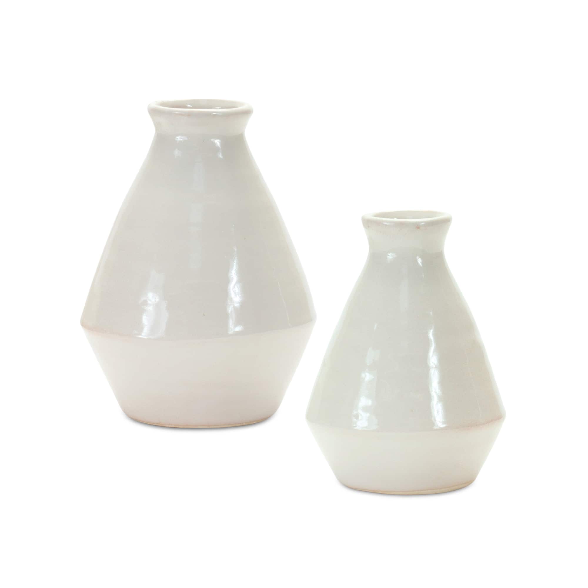White Terracotta Vase Set