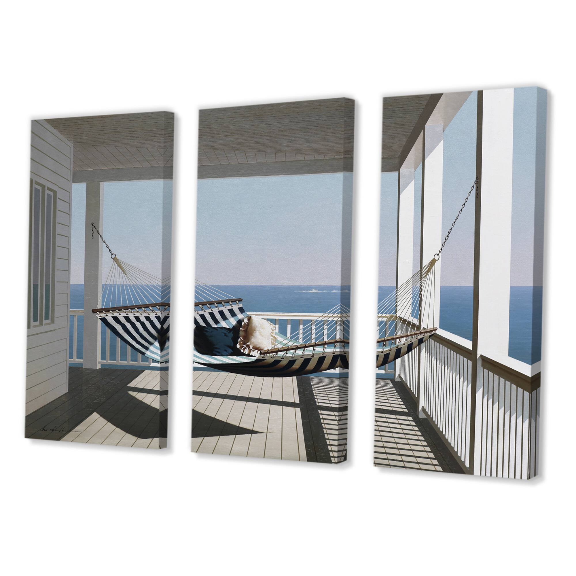 Designart - Hammock & Pillows - Beach Canvas Wall Art