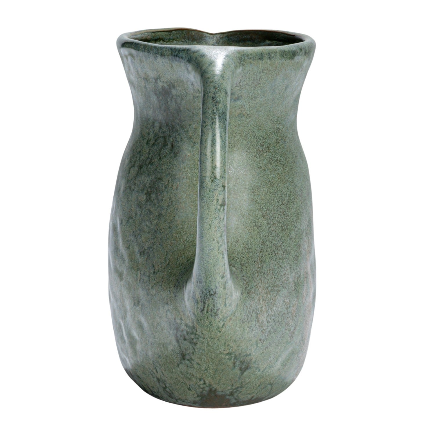 9&#x22; Matte Teal Round Stoneware Pitcher