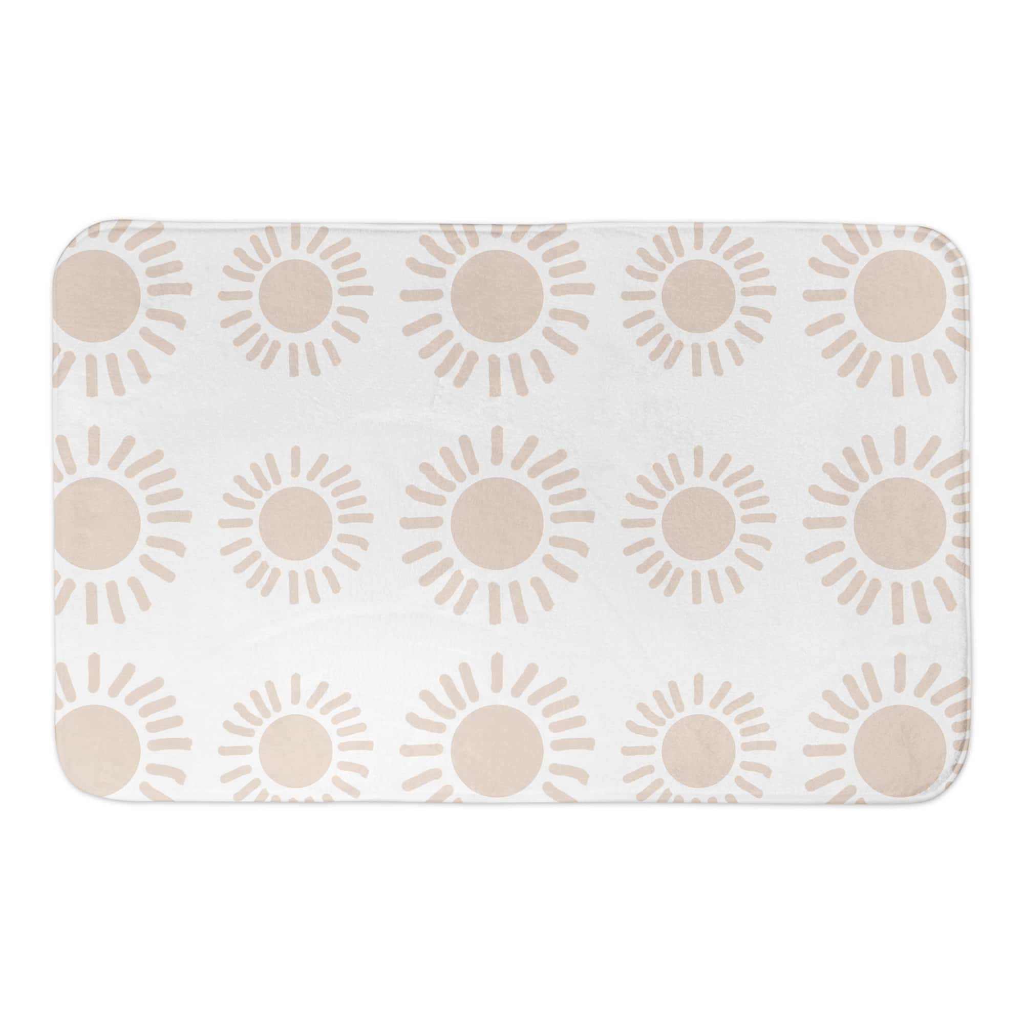 Tan Dot Sunburst 34&#x22; x 21&#x22; Bath Mat