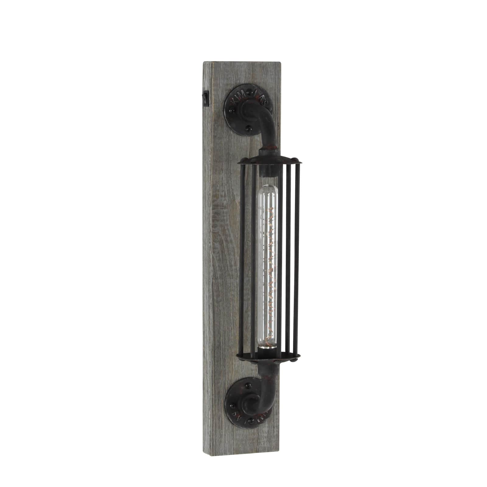 20&#x22; Black Iron Industrial LED Wall Sconce