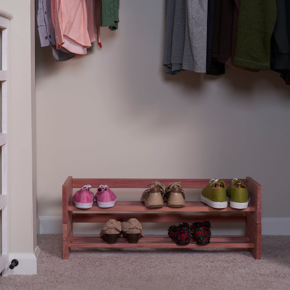 Household Essentials CedarFresh Stackable Cedar Shoe Rack