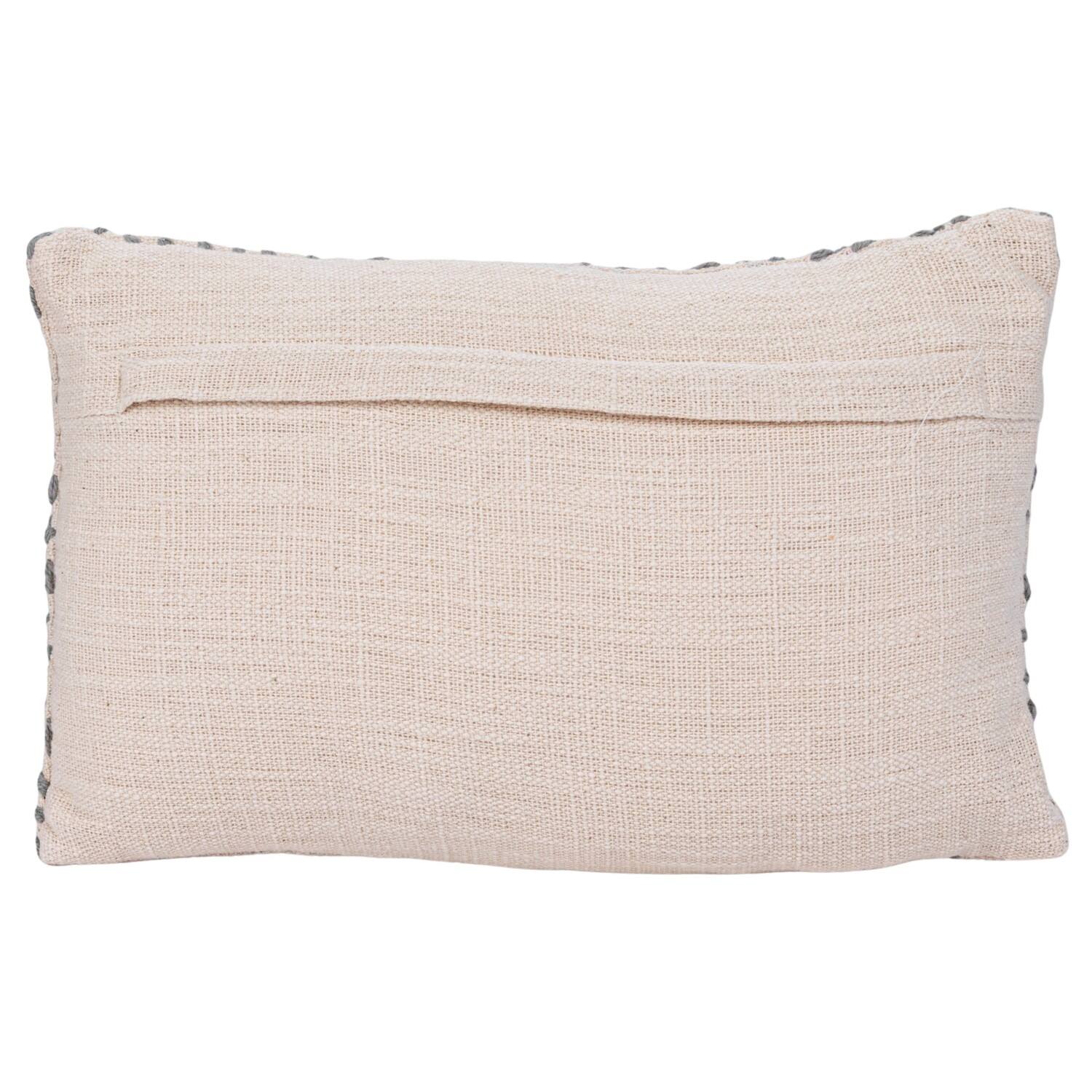 Hello Honey® 14" x 9" Hand-Embroidered Cotton Kantha Stitch Lumbar Pillow