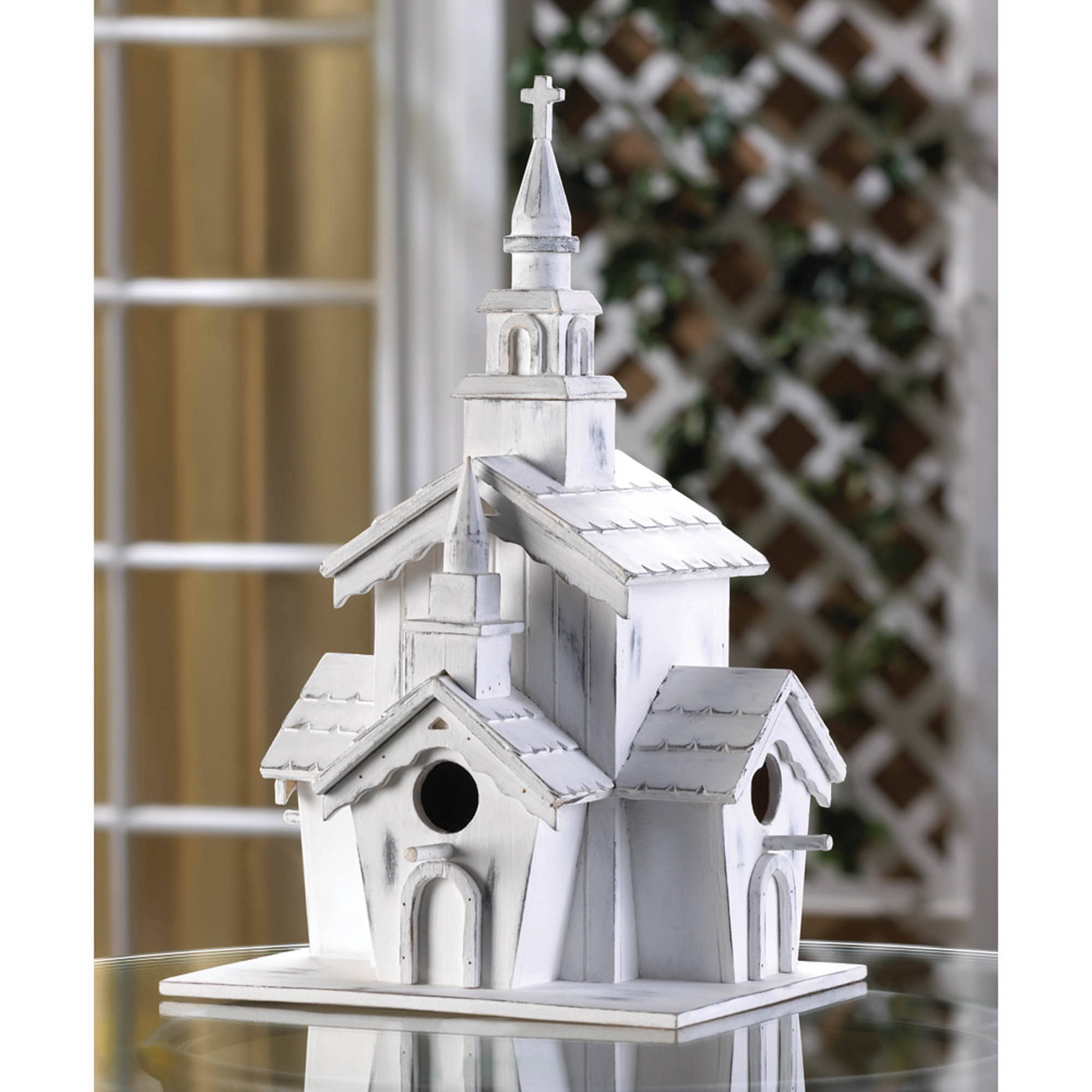 12.75&#x22; Little White Chapel Birdhouse