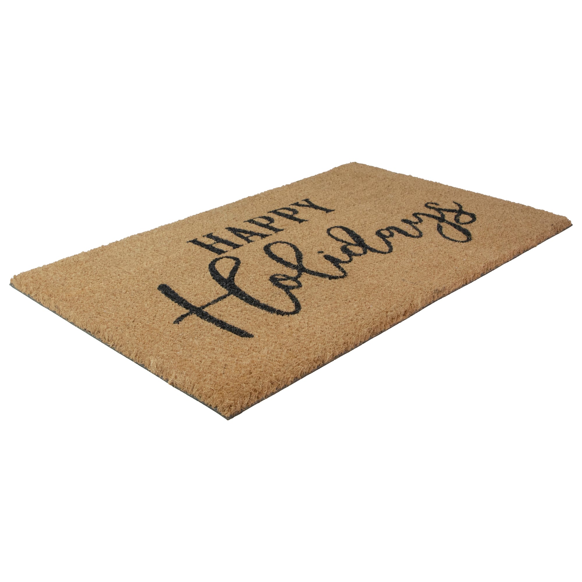 30&#x22; Happy Holidays Natural Coir Christmas Doormat