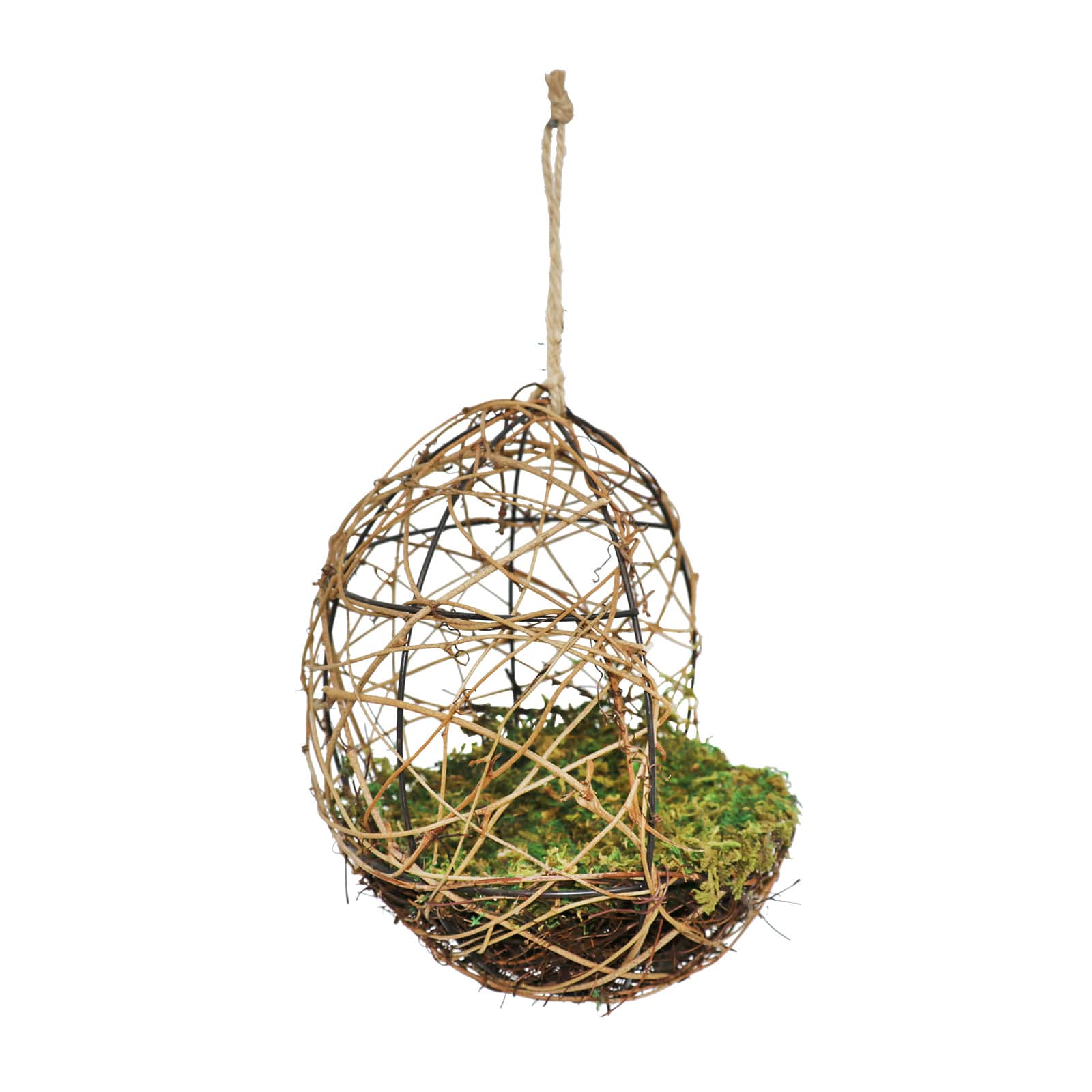 8.5&#x22; Green &#x26; Brown Mossy Nest Grapevine Form by Ashland&#xAE;
