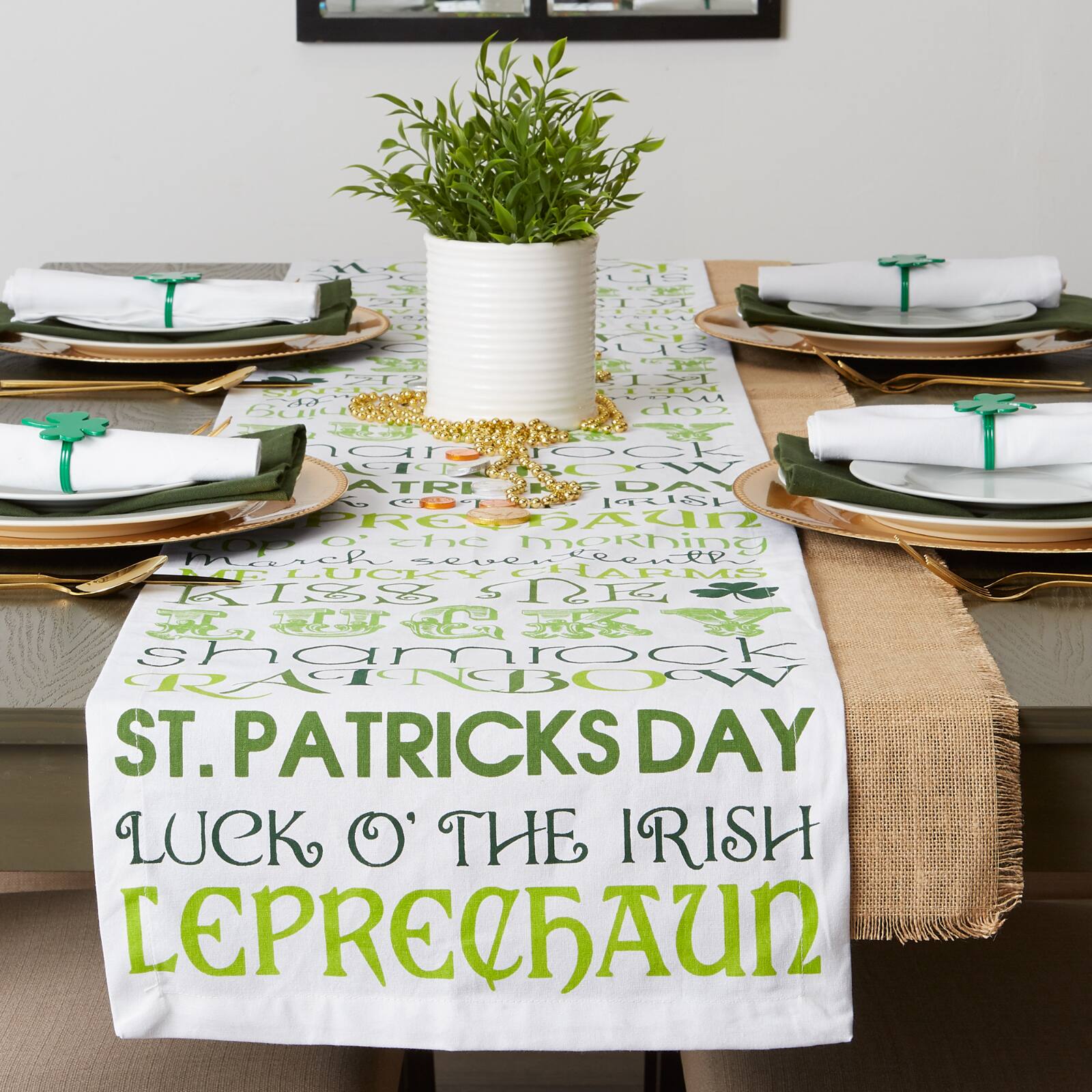 DII&#xAE; 72&#x22; St Patrick&#x27;s Day Print Table Runner