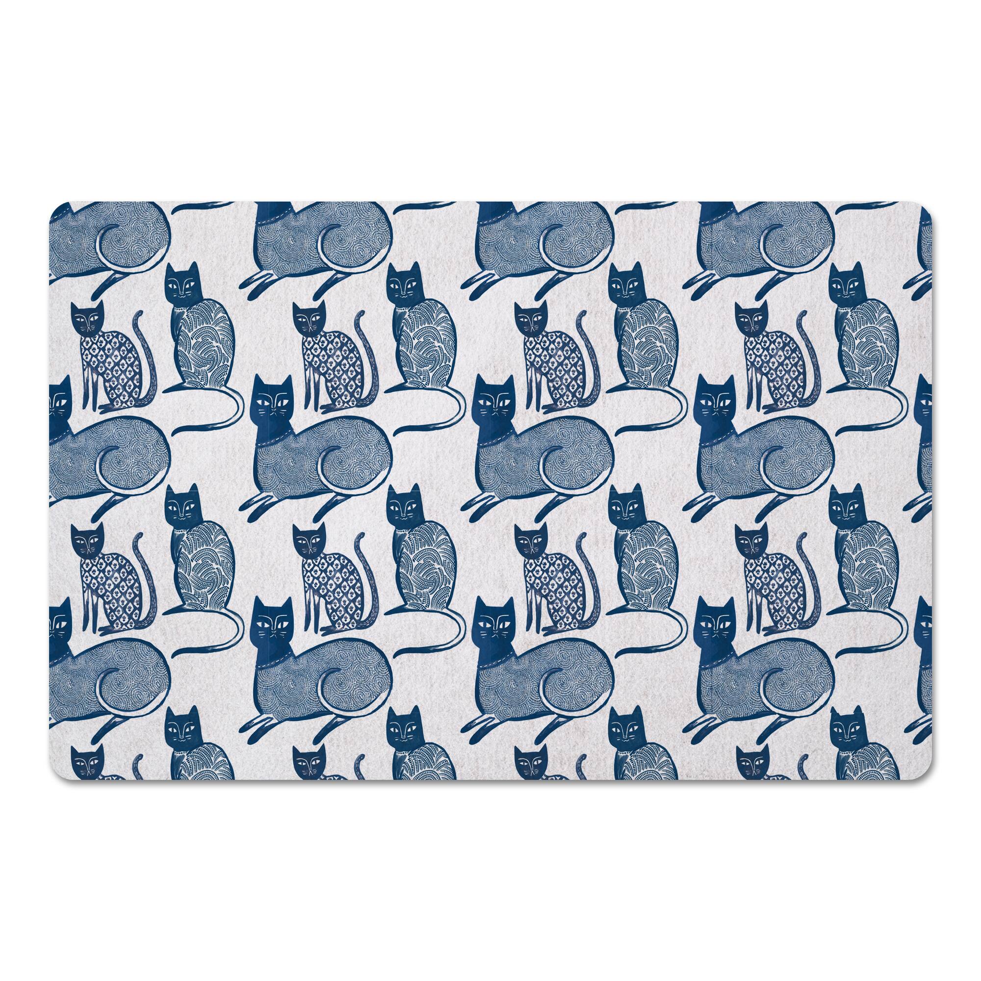 Blue Cat Pattern 27&#x22; x 18&#x22; Floor Mat