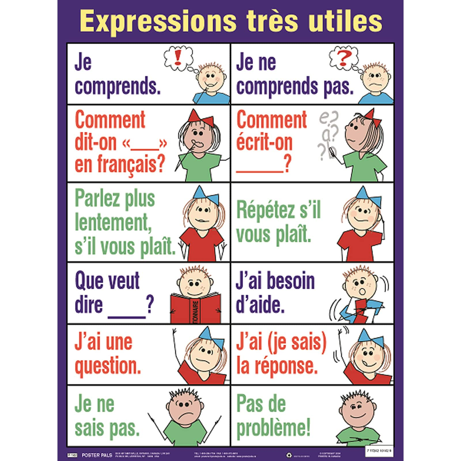 Poster Pals&#xAE; French Essential Classroom Posters, 7ct.