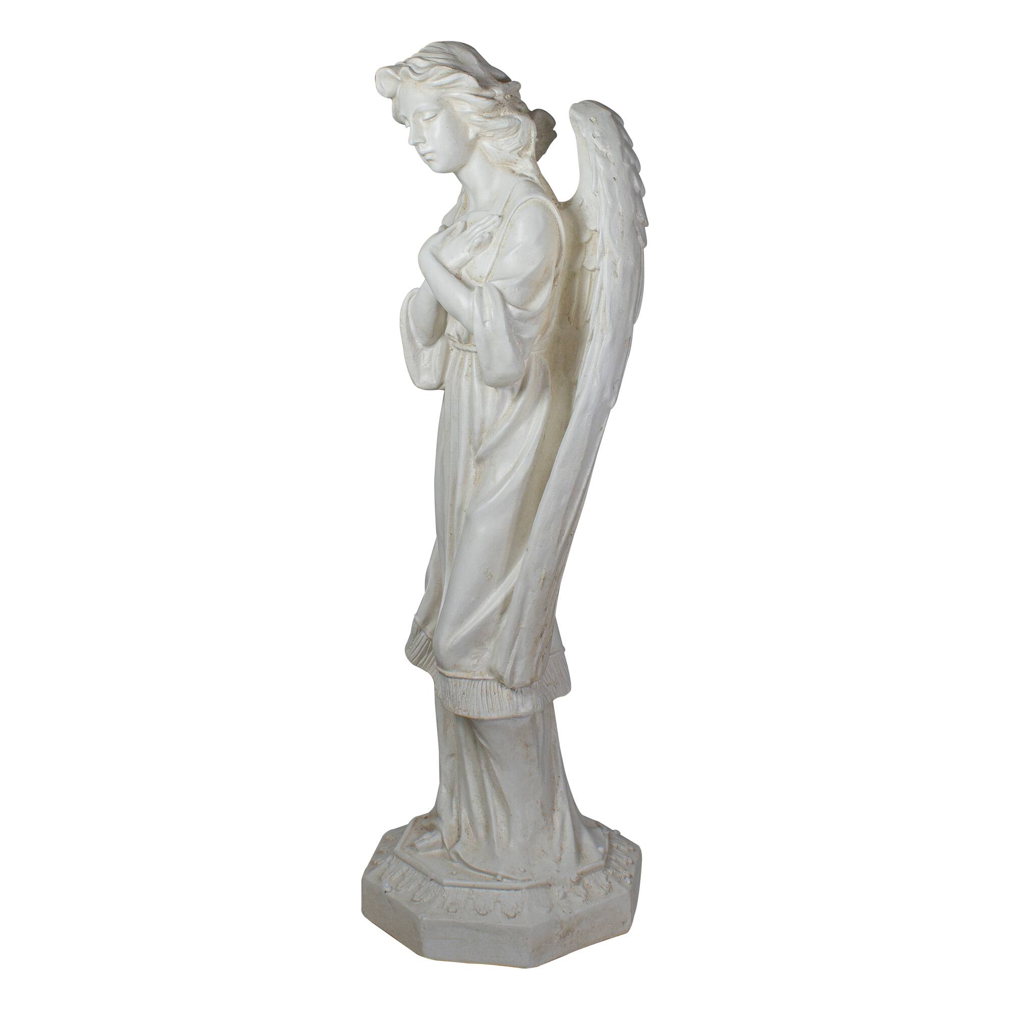 30&#x22; Ivory Angel with Arms Folded Outdoor Garden Statue
