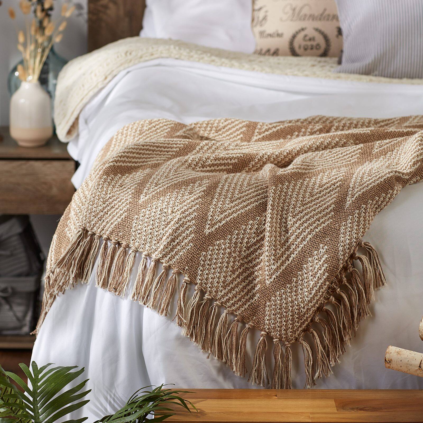 DII® Natural Tone Multi Diamond Throw