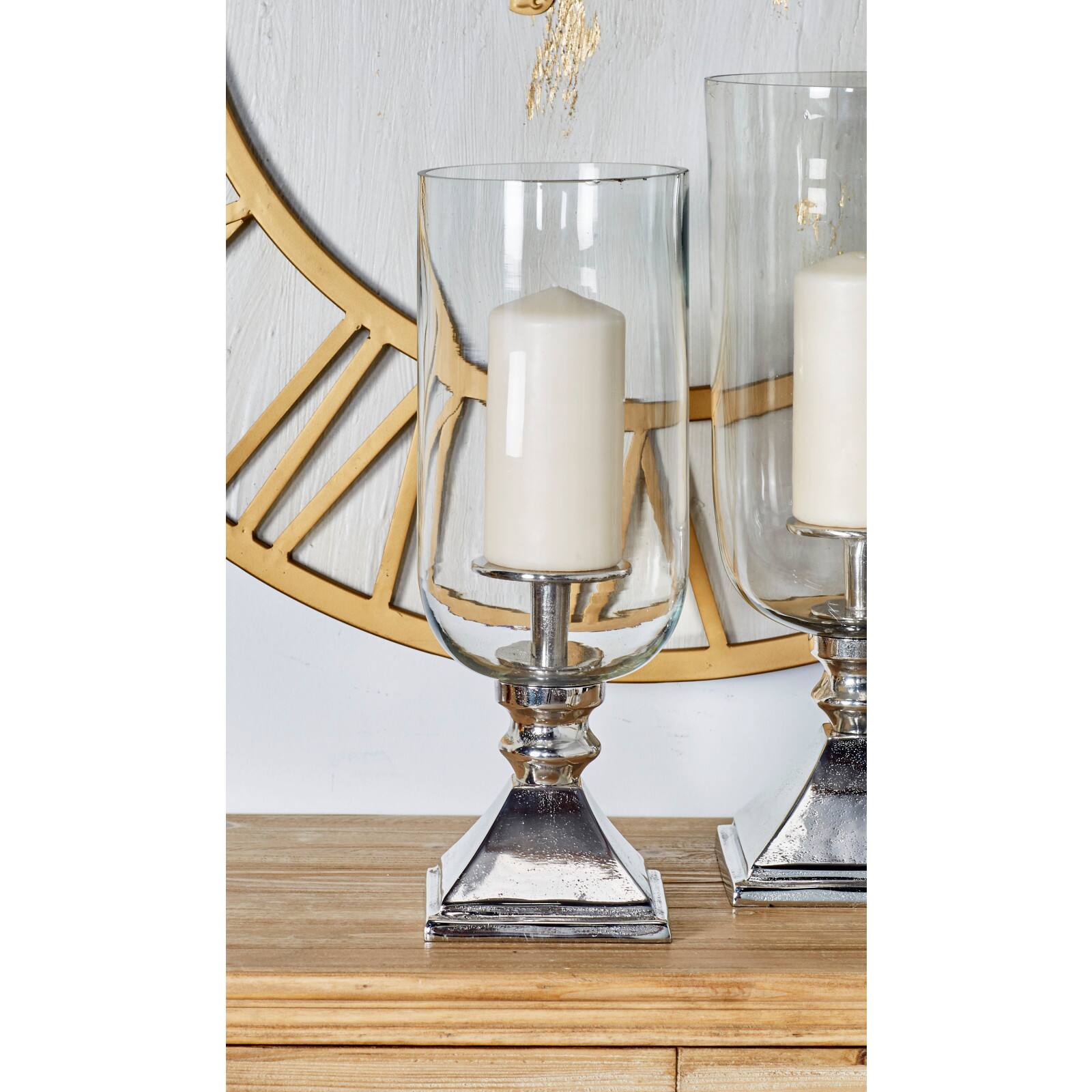 17" Silver Traditional Candle Holder