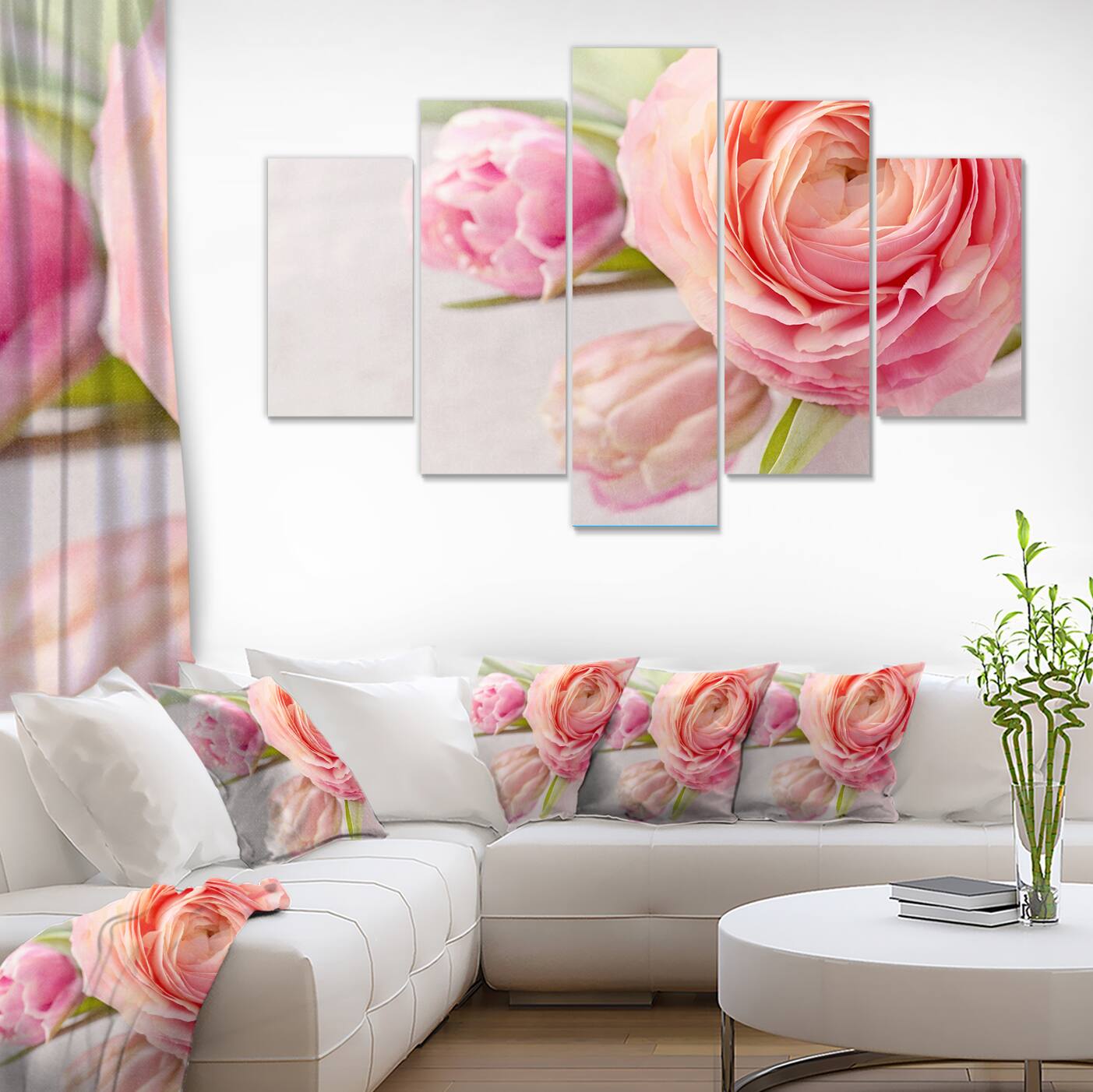 Designart - Full Bloom and Blooming Flowers - Large Floral Canvas Art Print
