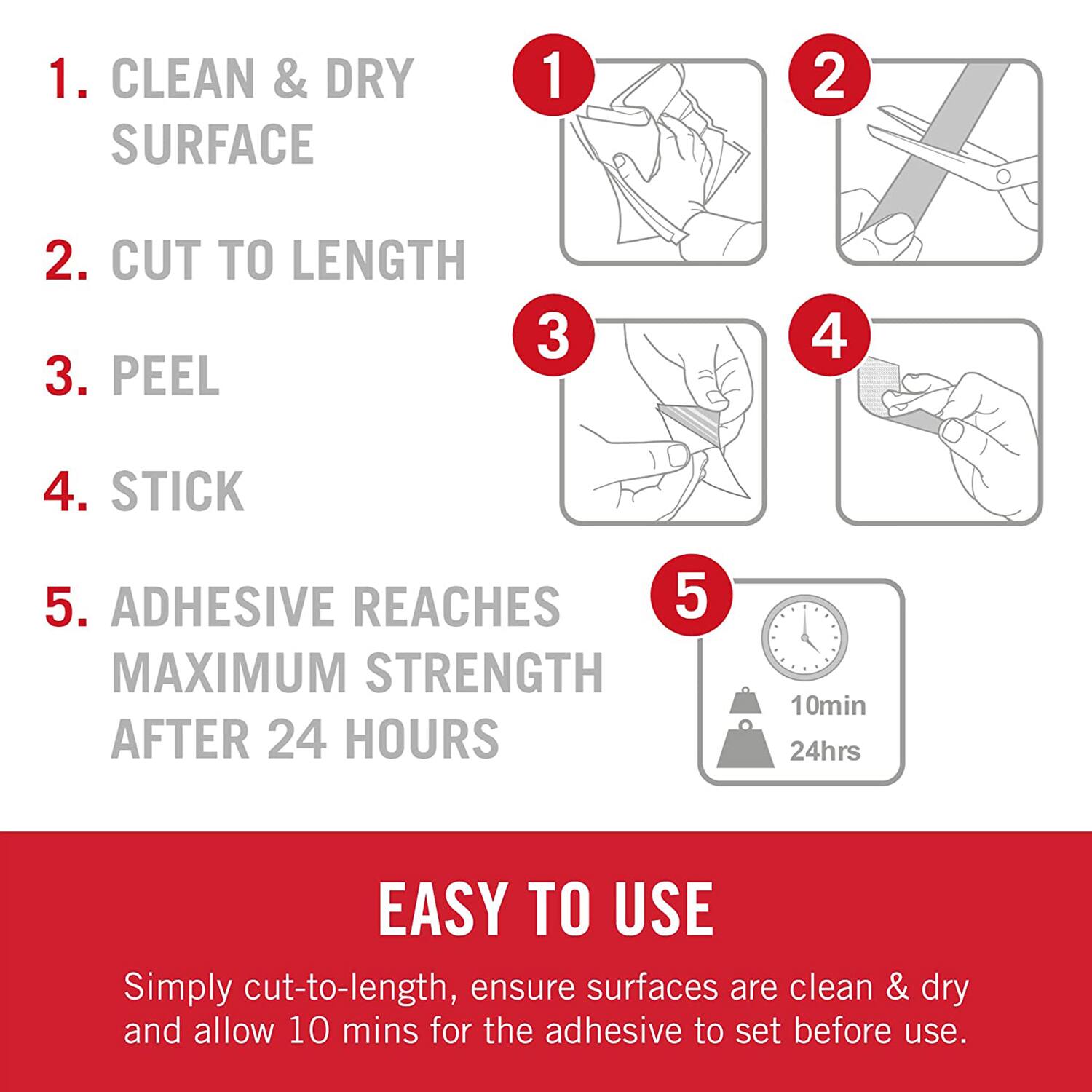 VELCRO® Brand Sticky Back Tape, 5ft.