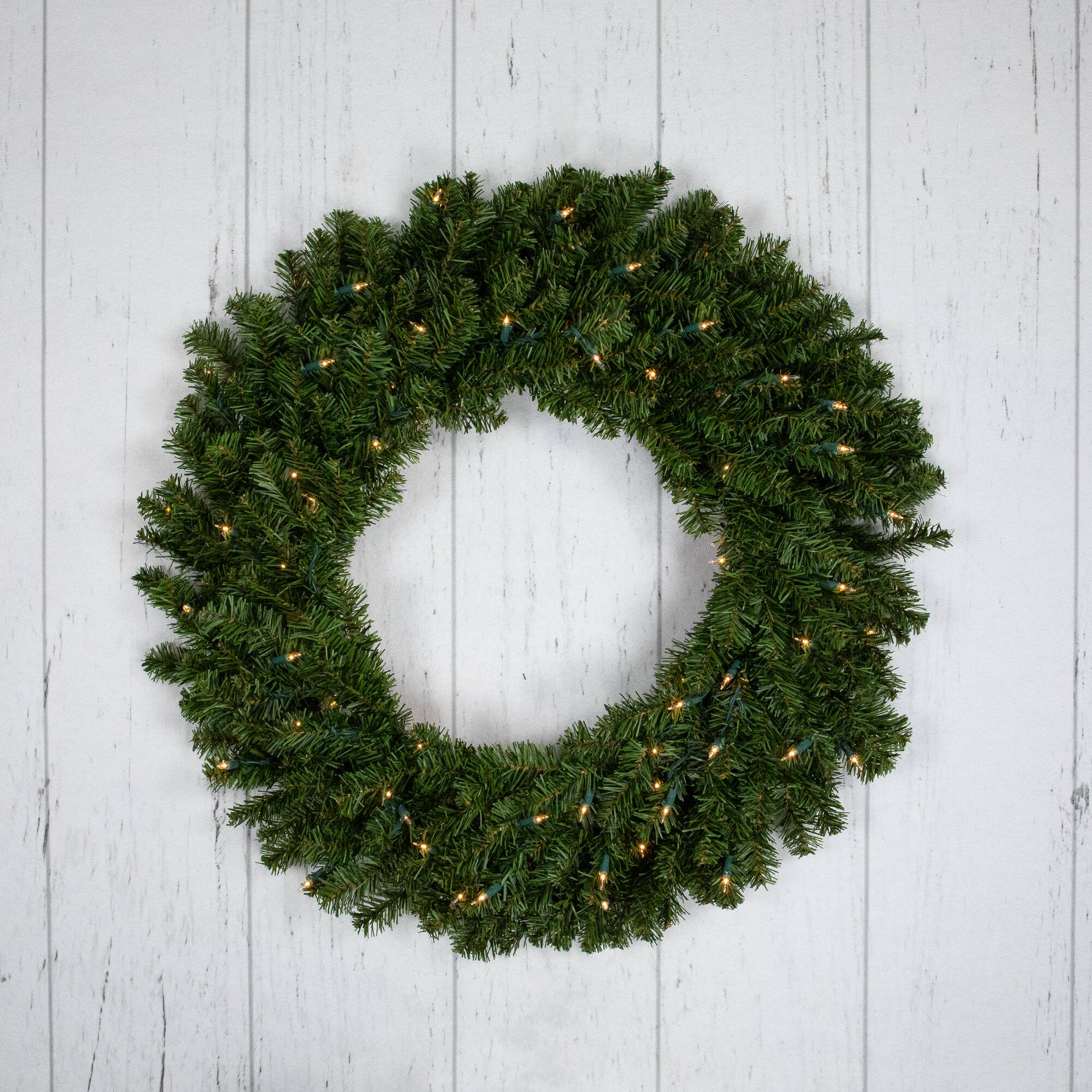 30" Pre-Lit Canadian Pine Artificial Christmas Wreath