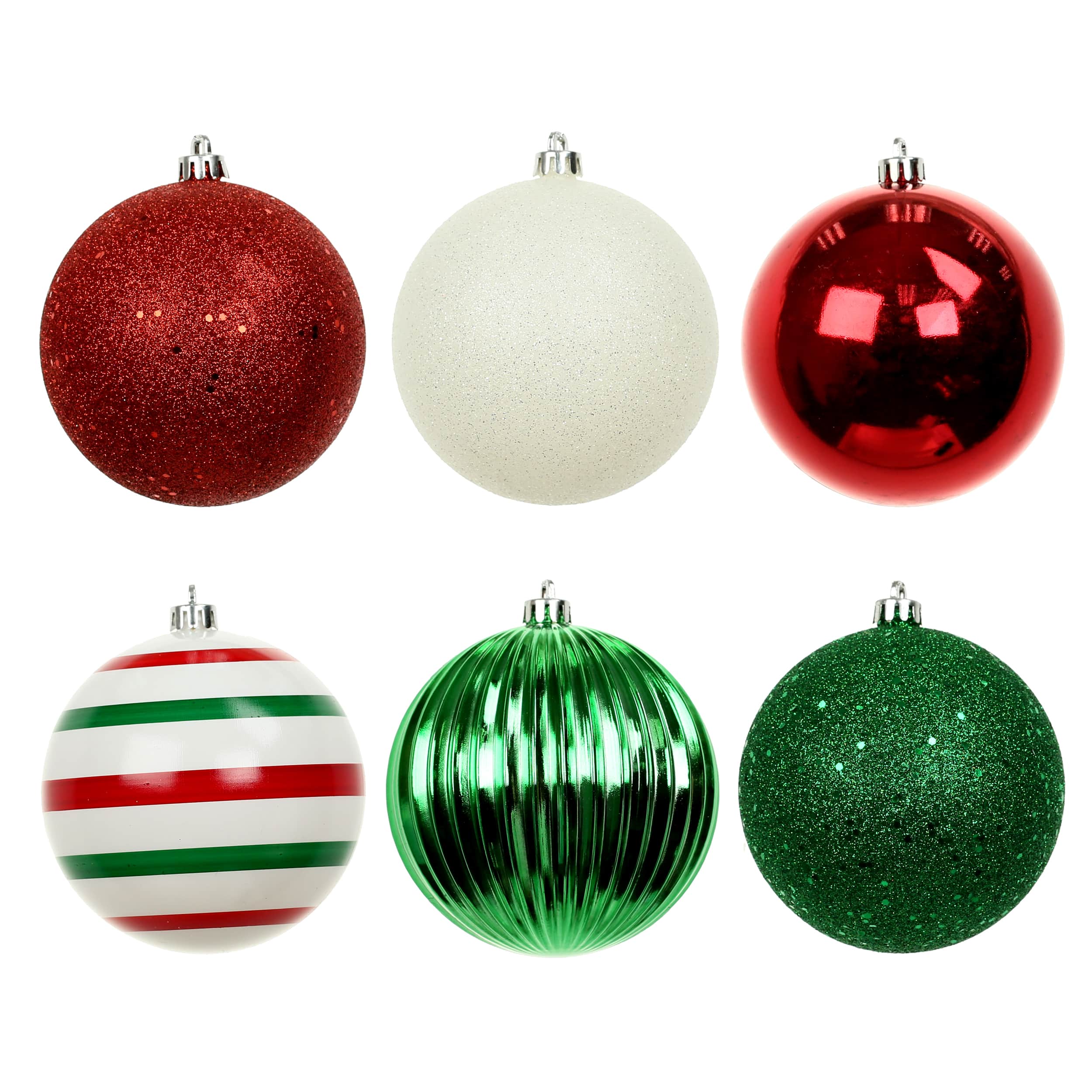 14 Pack 3.8" Red, Green & White Peppermint Lane Shatterproof Ornaments by Ashland®