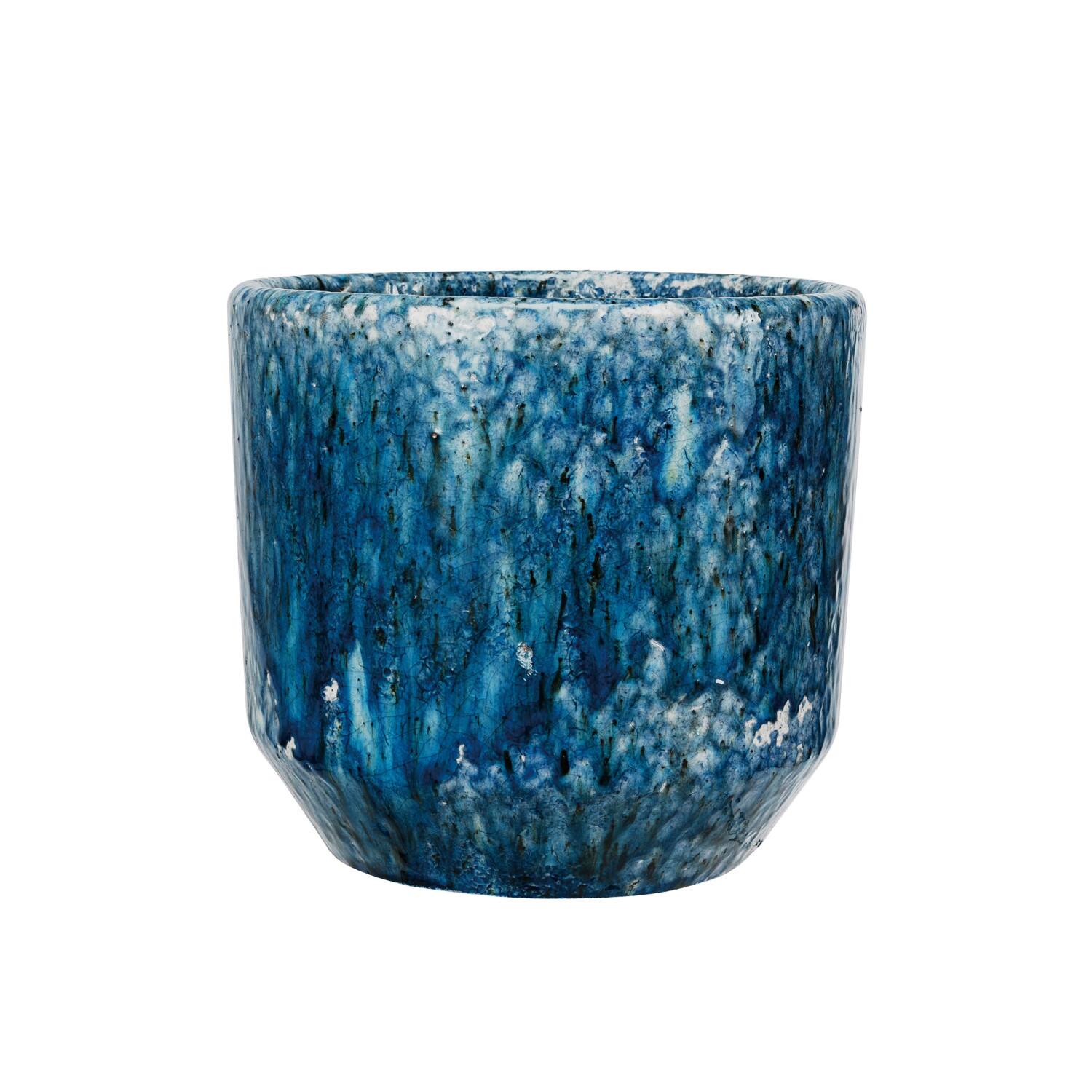 Hello Honey® 7.75" Blue Crackle Glaze Decorative Terra Cotta Planter