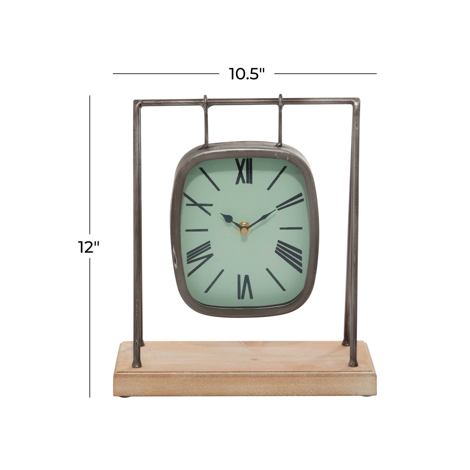 12&#x22; Gray Wood Farmhouse Swing Clock