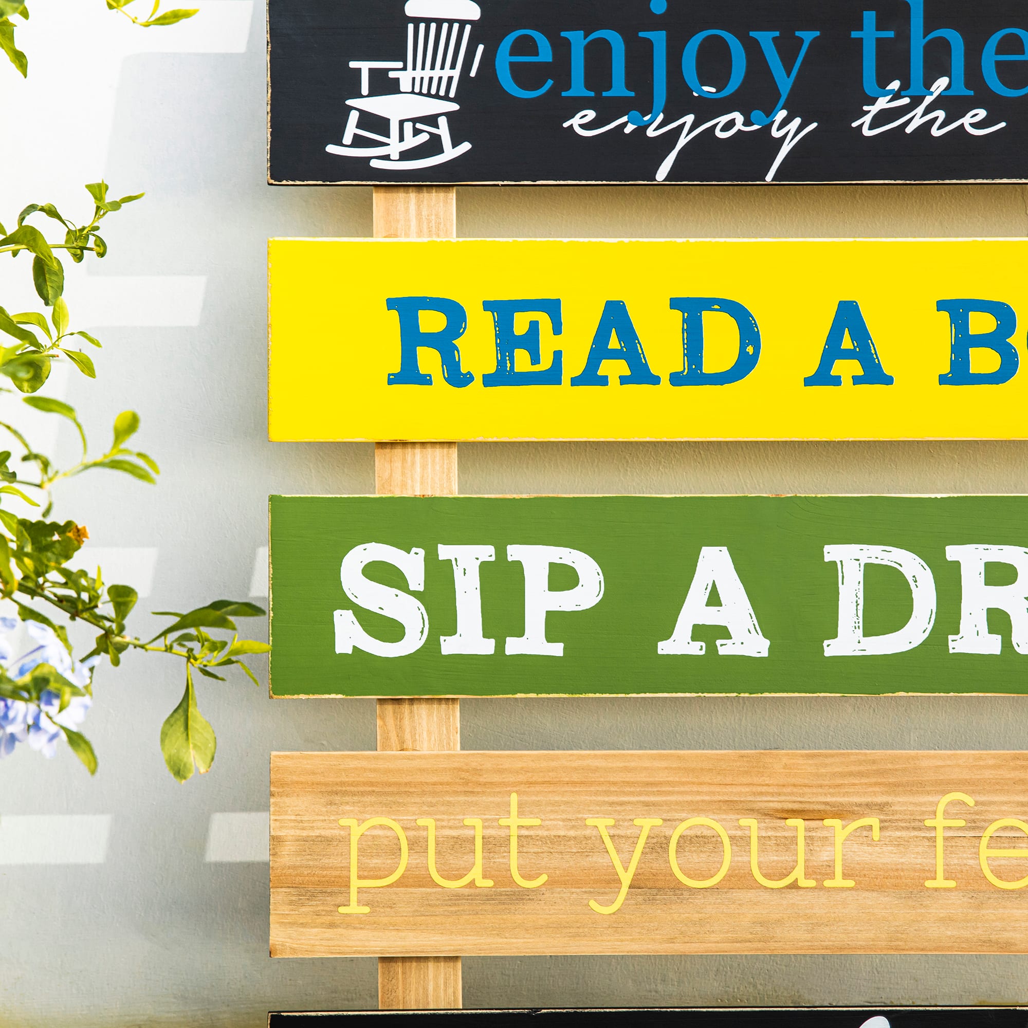 Glitzhome® 36" Rustic Wooden Porch Rules Sign