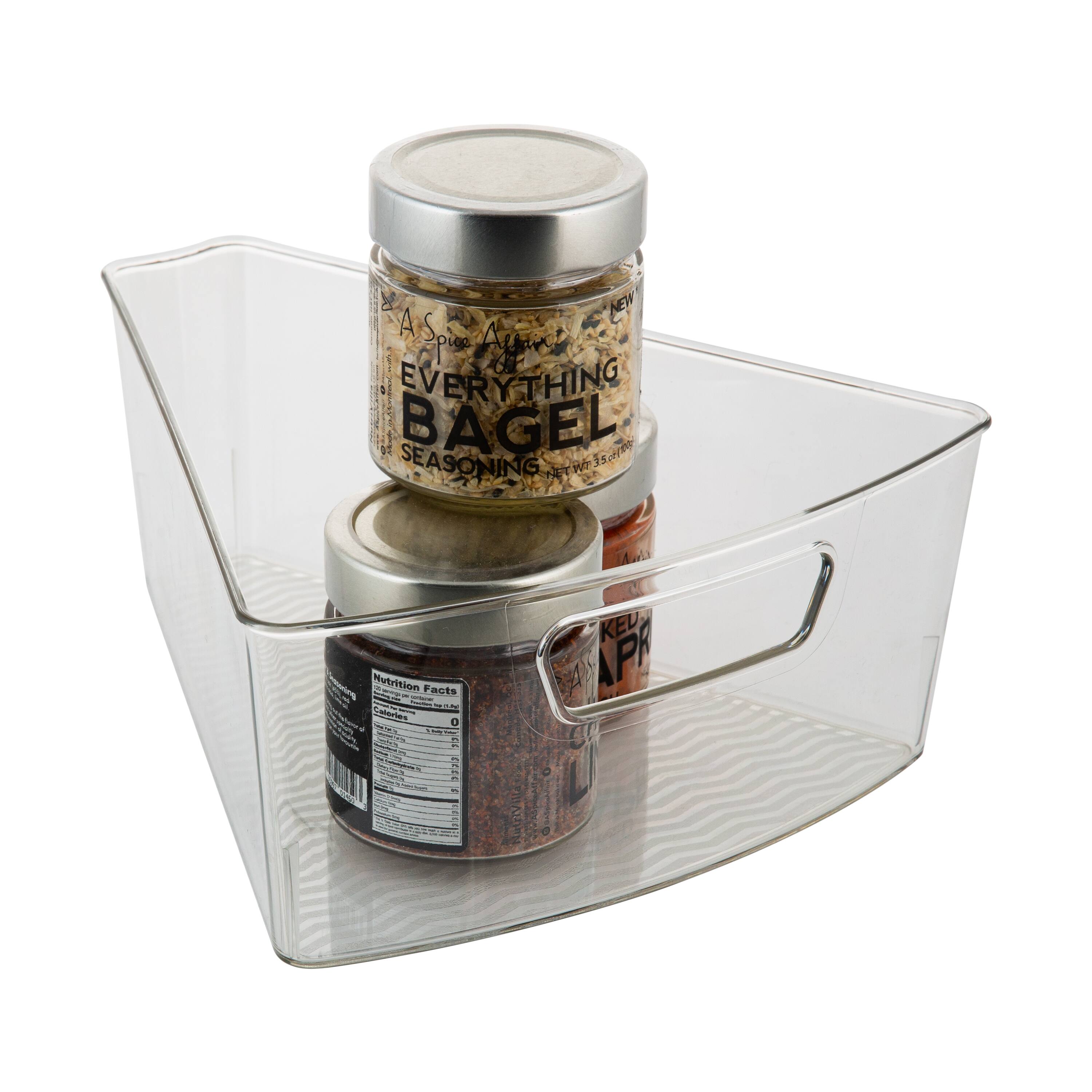 Kitchen Details Clear Triangular Lazy Susan Organizer Bins, 2ct.