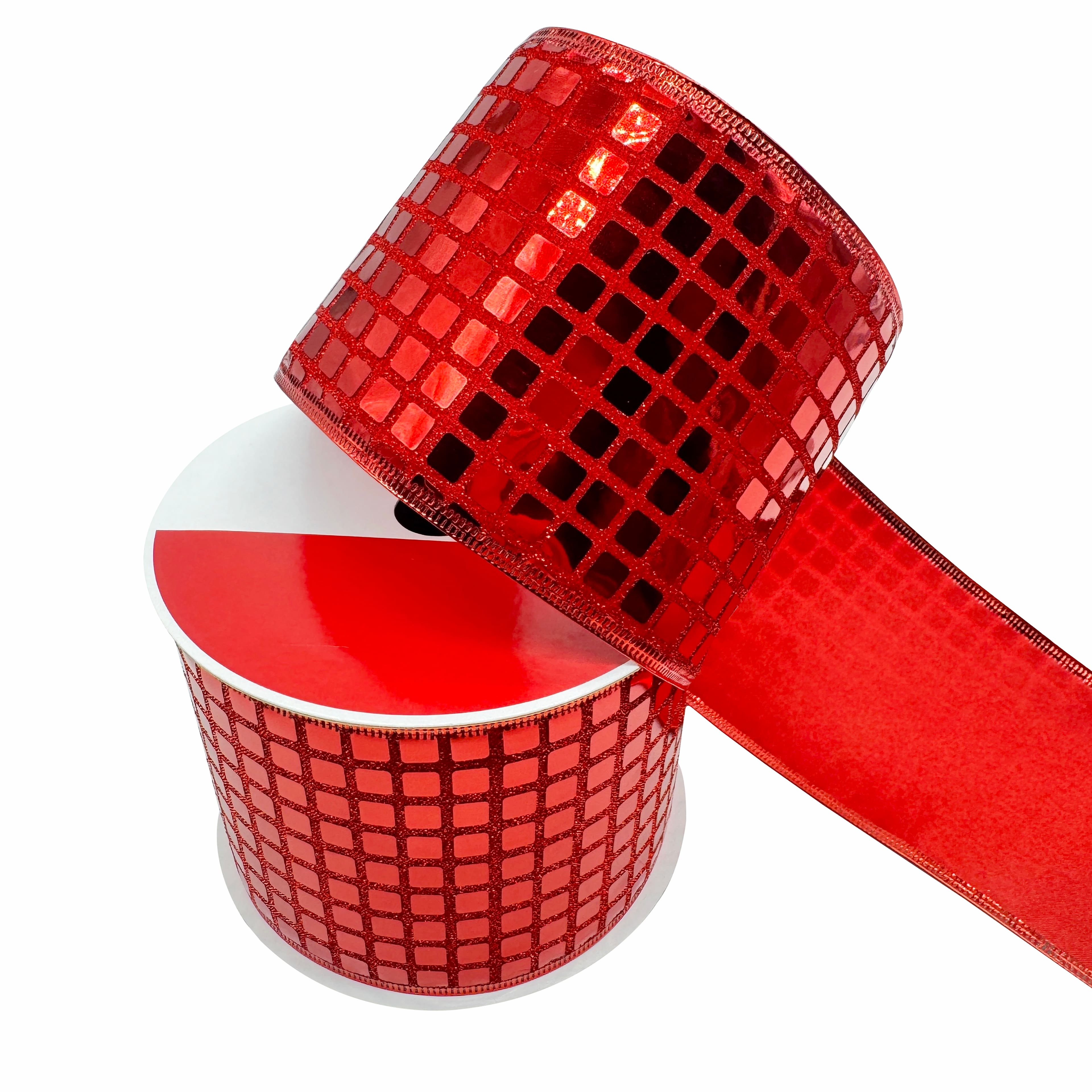3.5&#x22; x 15ft. Red Disco Wired Ribbon by Celebrate It&#xAE;