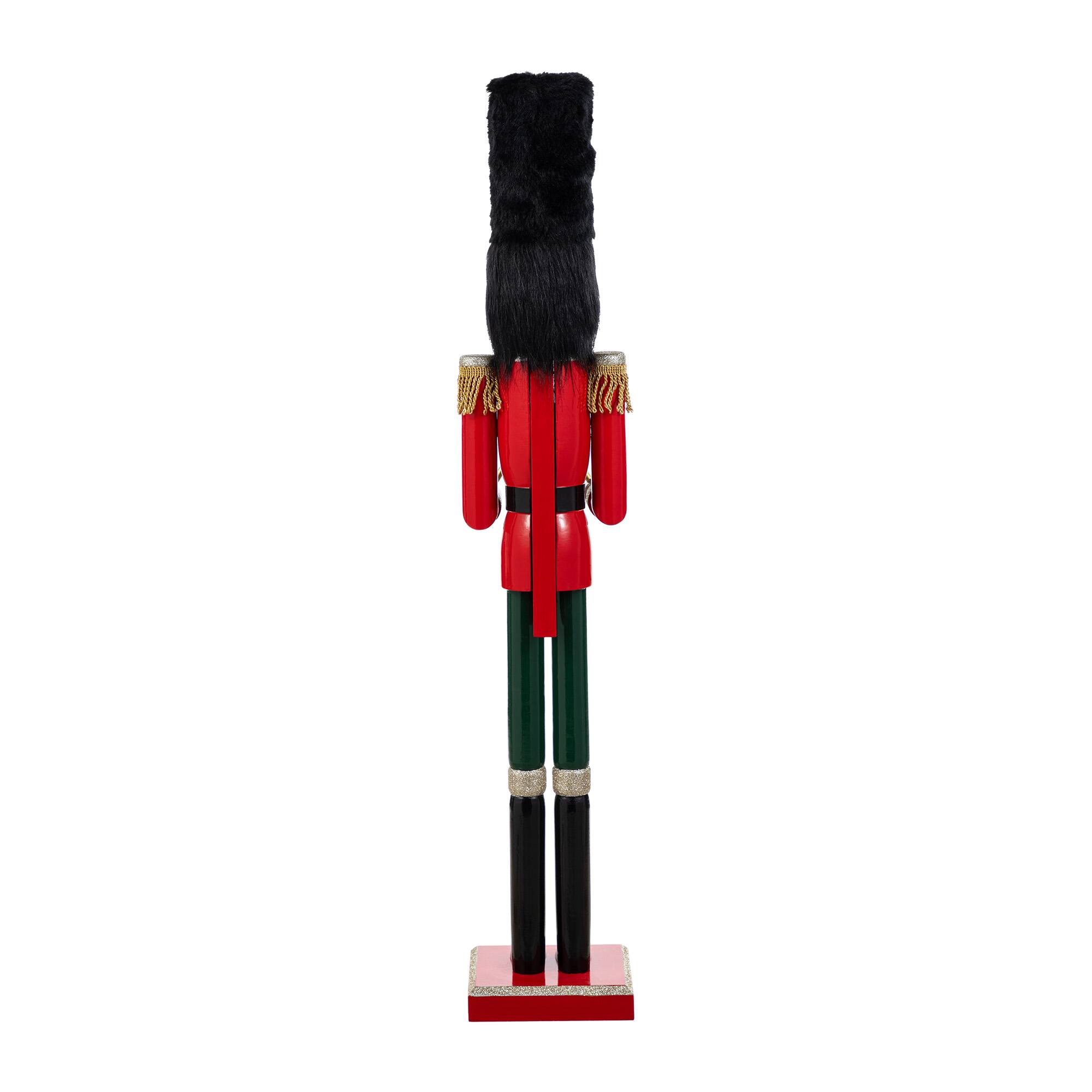 Glitzhome&#xAE; 36.5&#x22;H Wooden Christmas African American Soldier Nutcracker